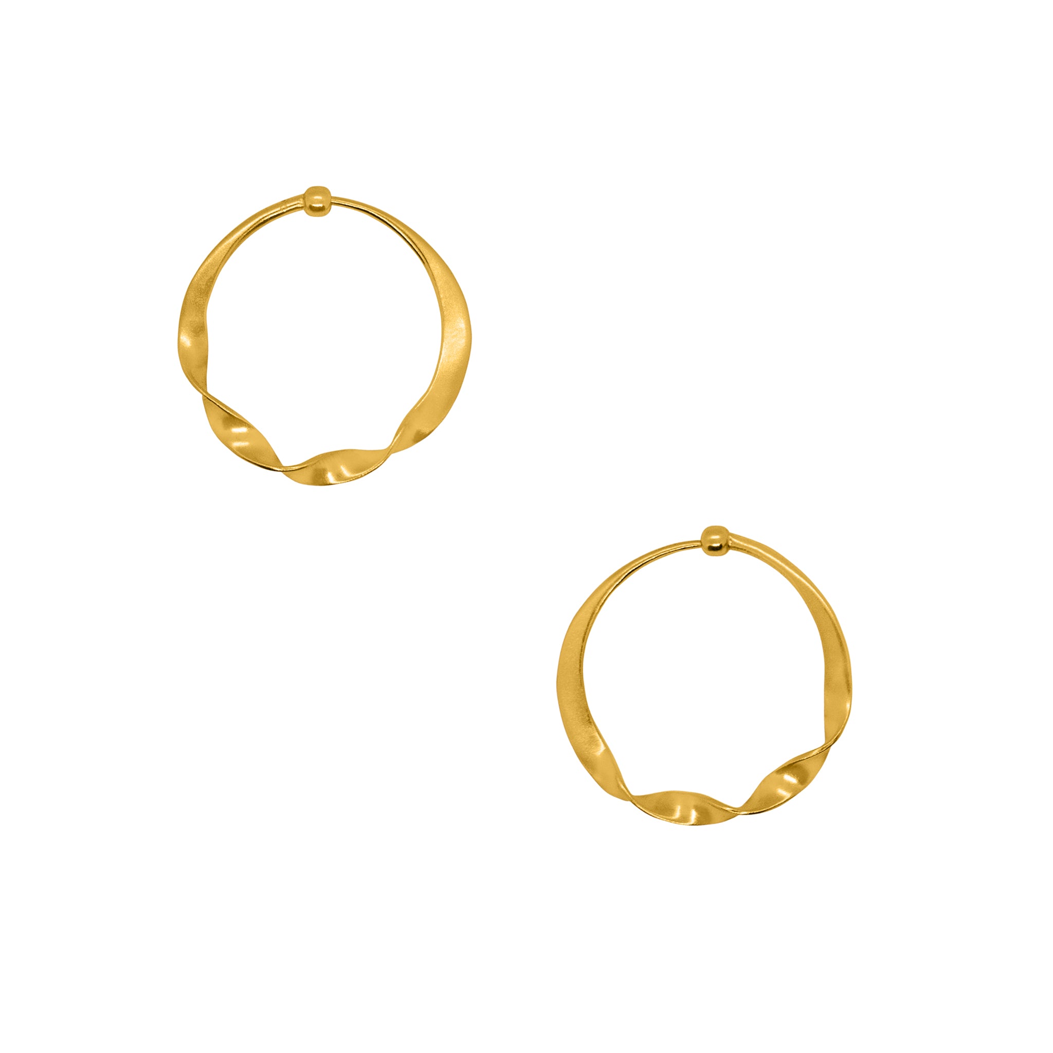 Half Twist Hoops in Gold - 1"