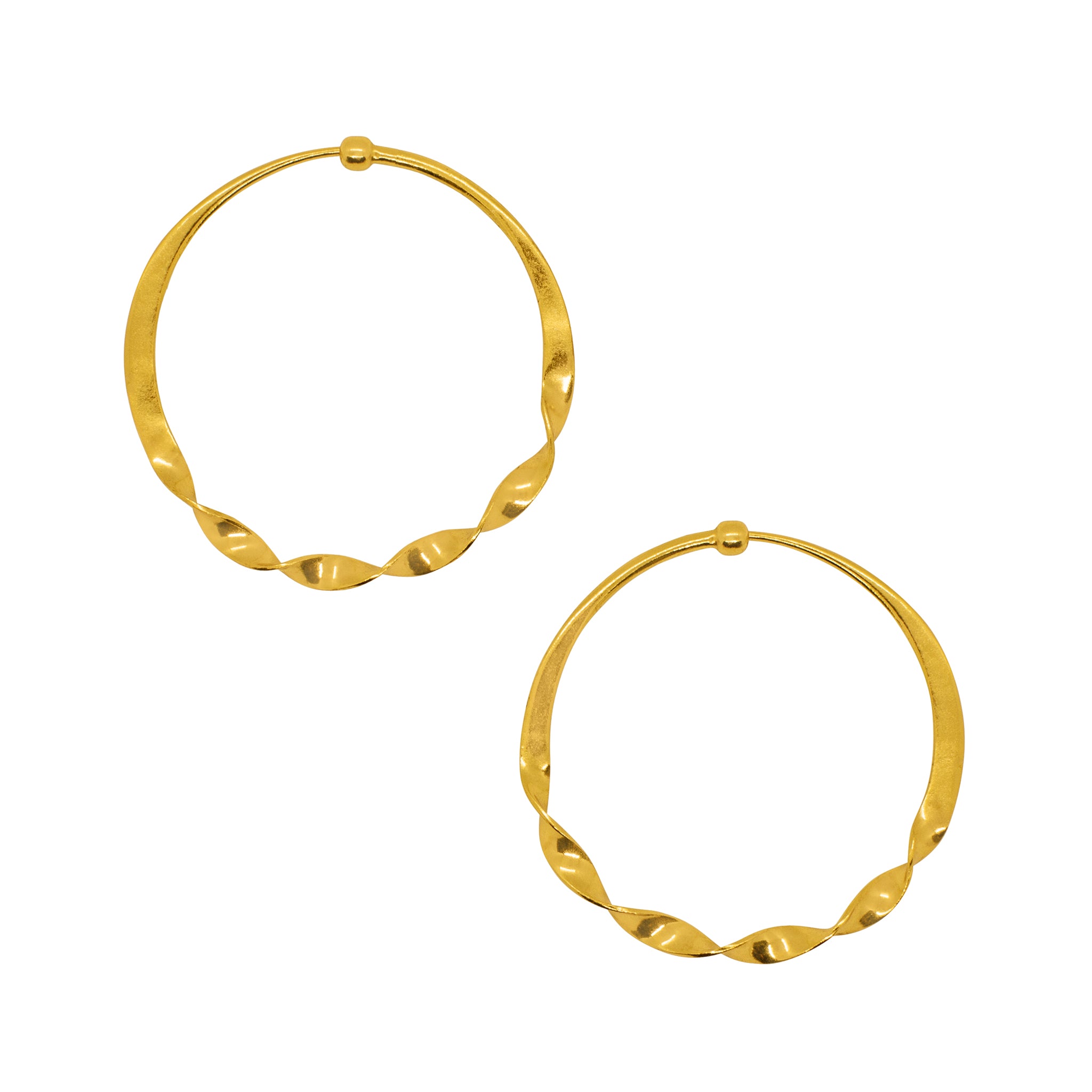 Half Twist Hoops in Gold - 1 1/2"