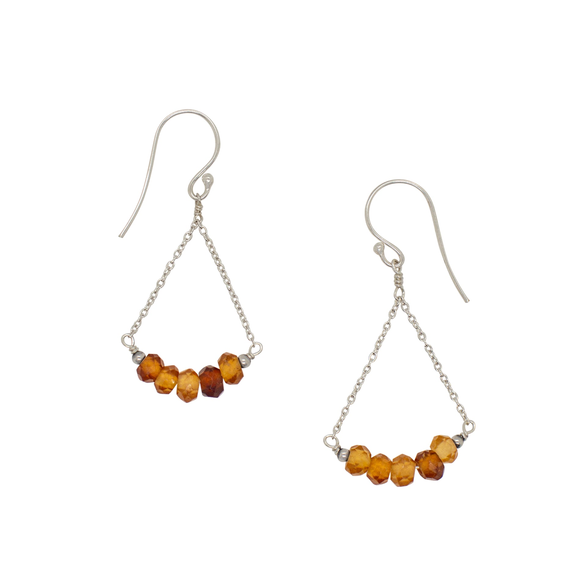Stone Swing Earrings in Hessonite