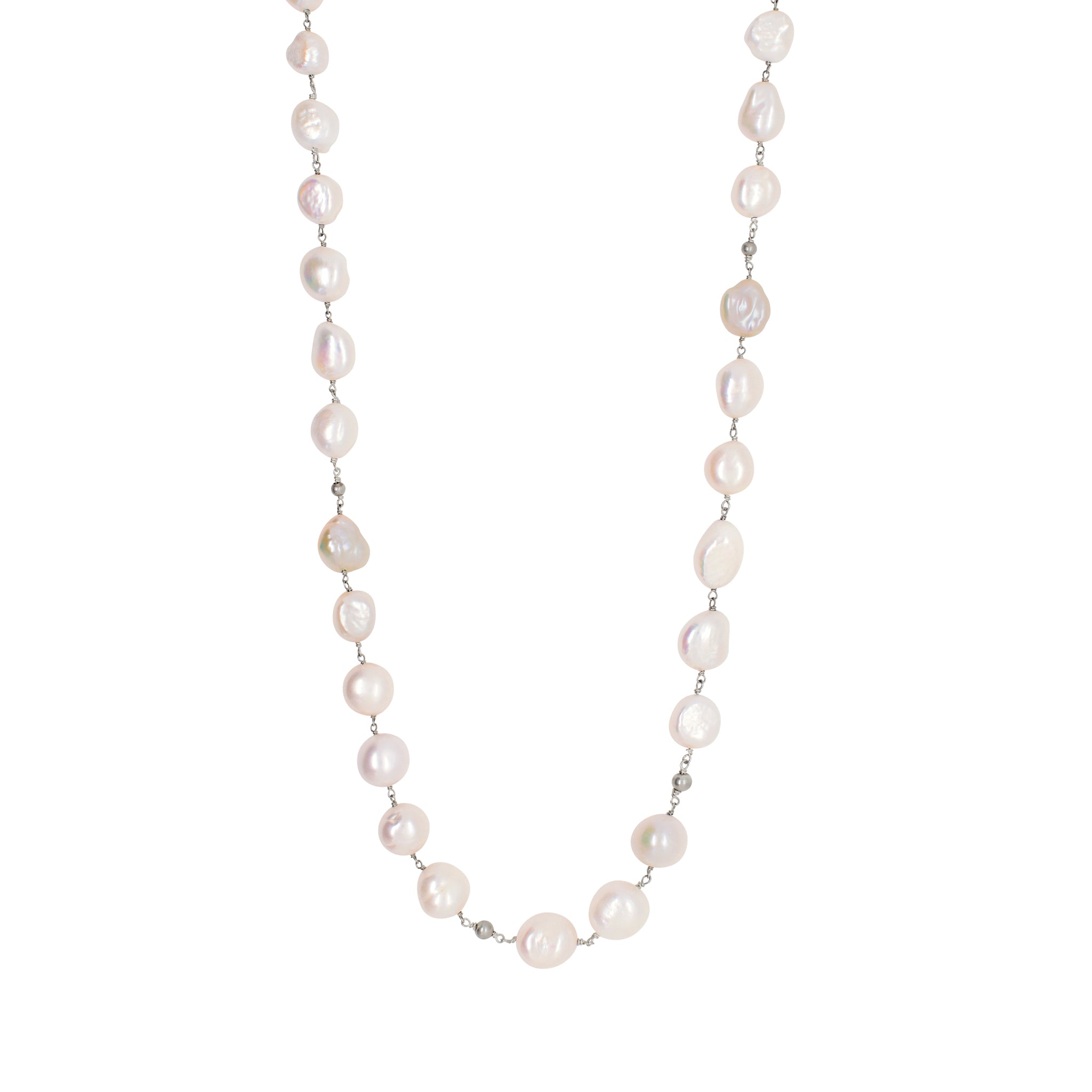 Pearl & Satin Bonfire Necklace - 34" L