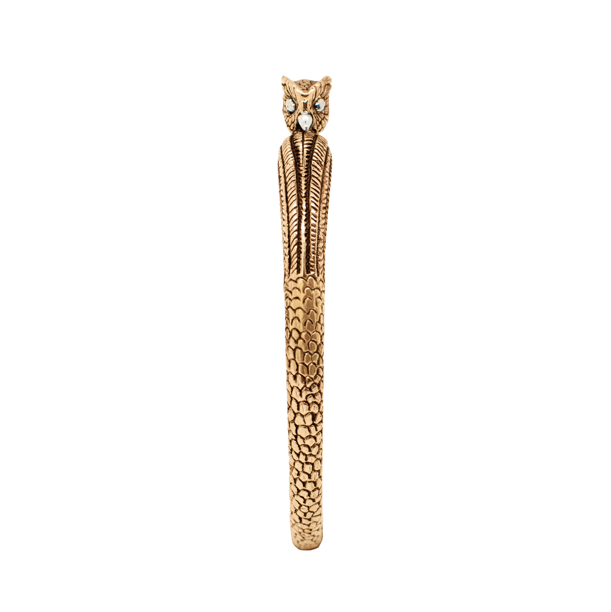 Barn Owlet Bangle in Bronze with Silver Accents