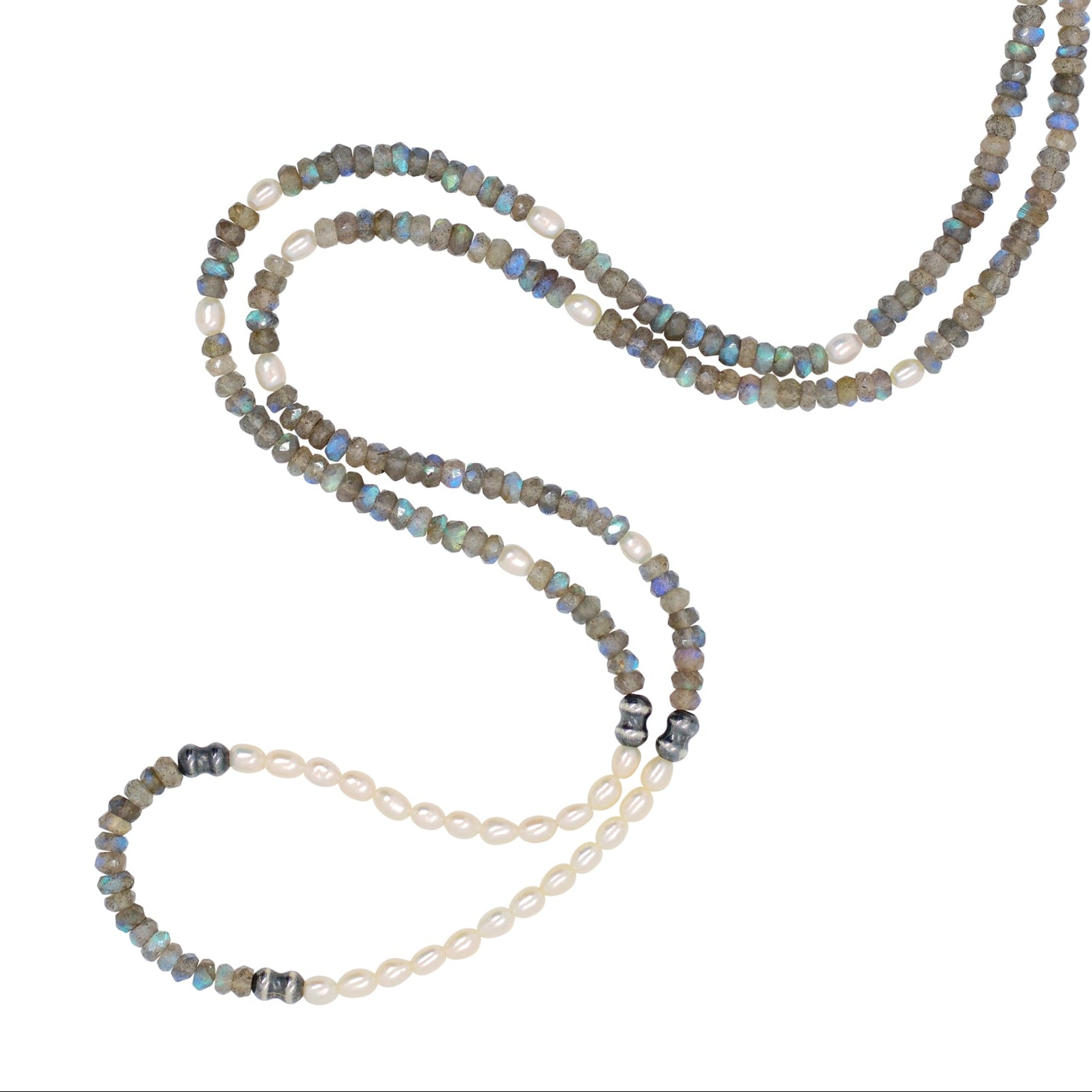 Labradorite & Pearl Strand Necklace