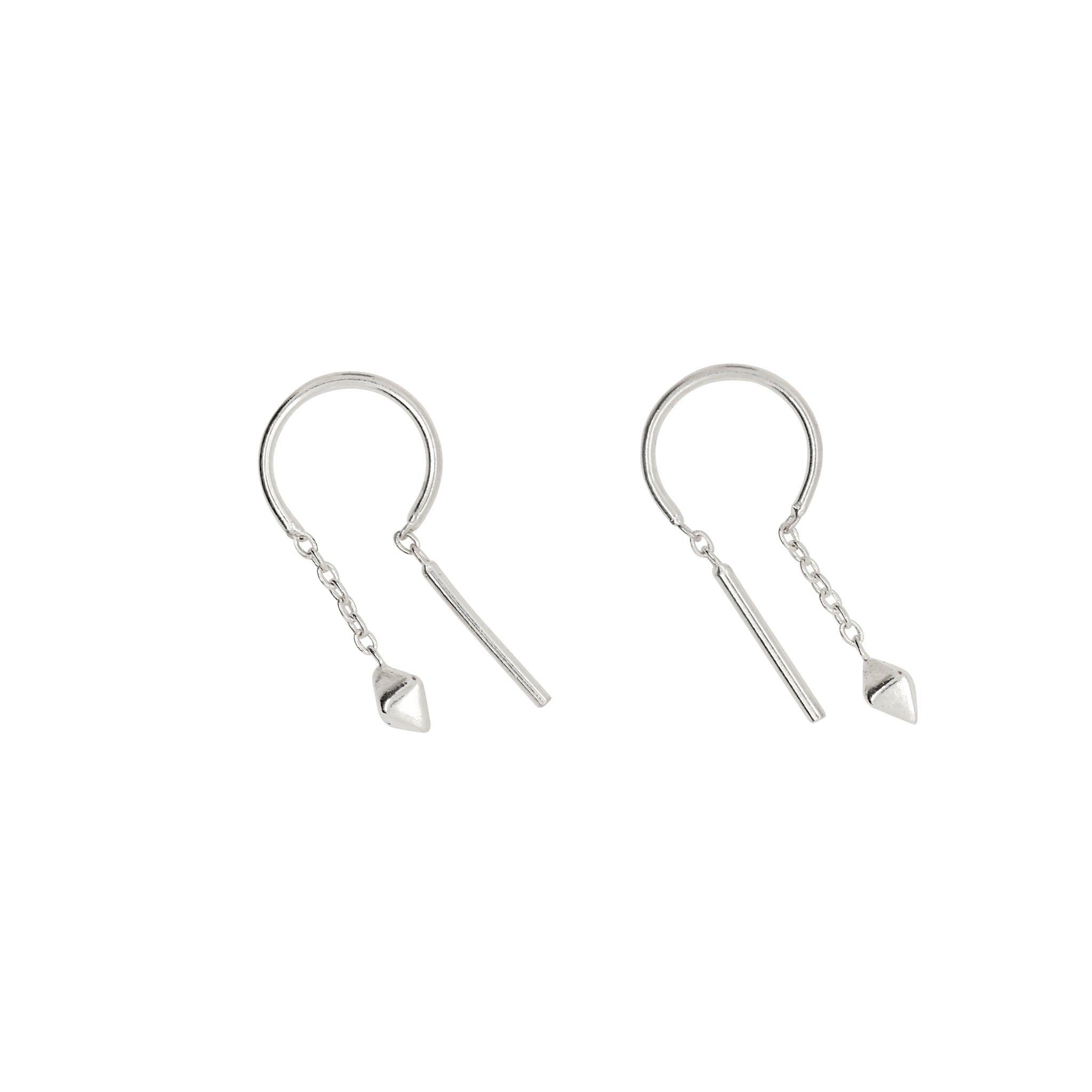 Pretty Prism Dancer Threaders in Silver - 3/4" L