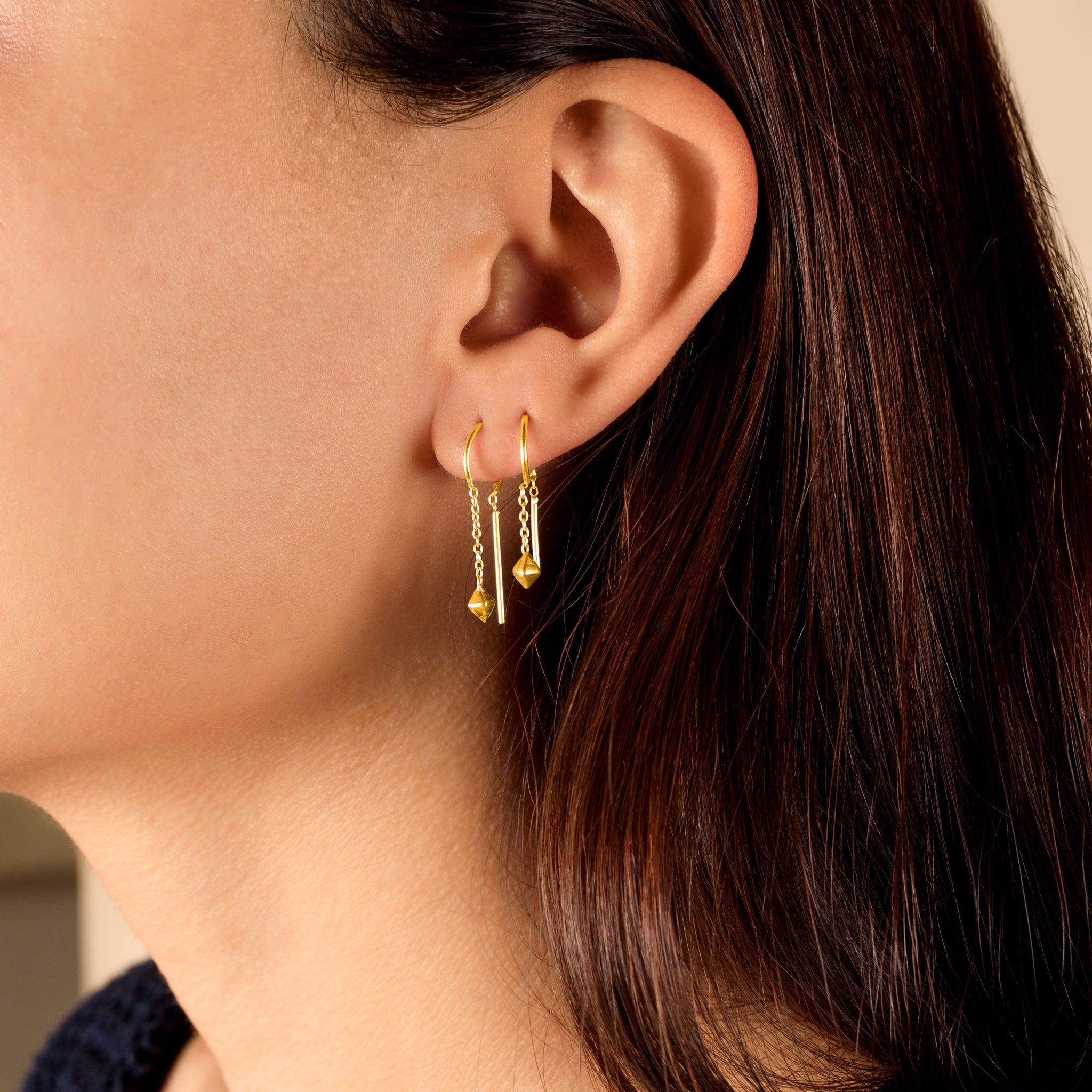 Pretty Prism Dancer Threaders in Gold - 3/4" L
