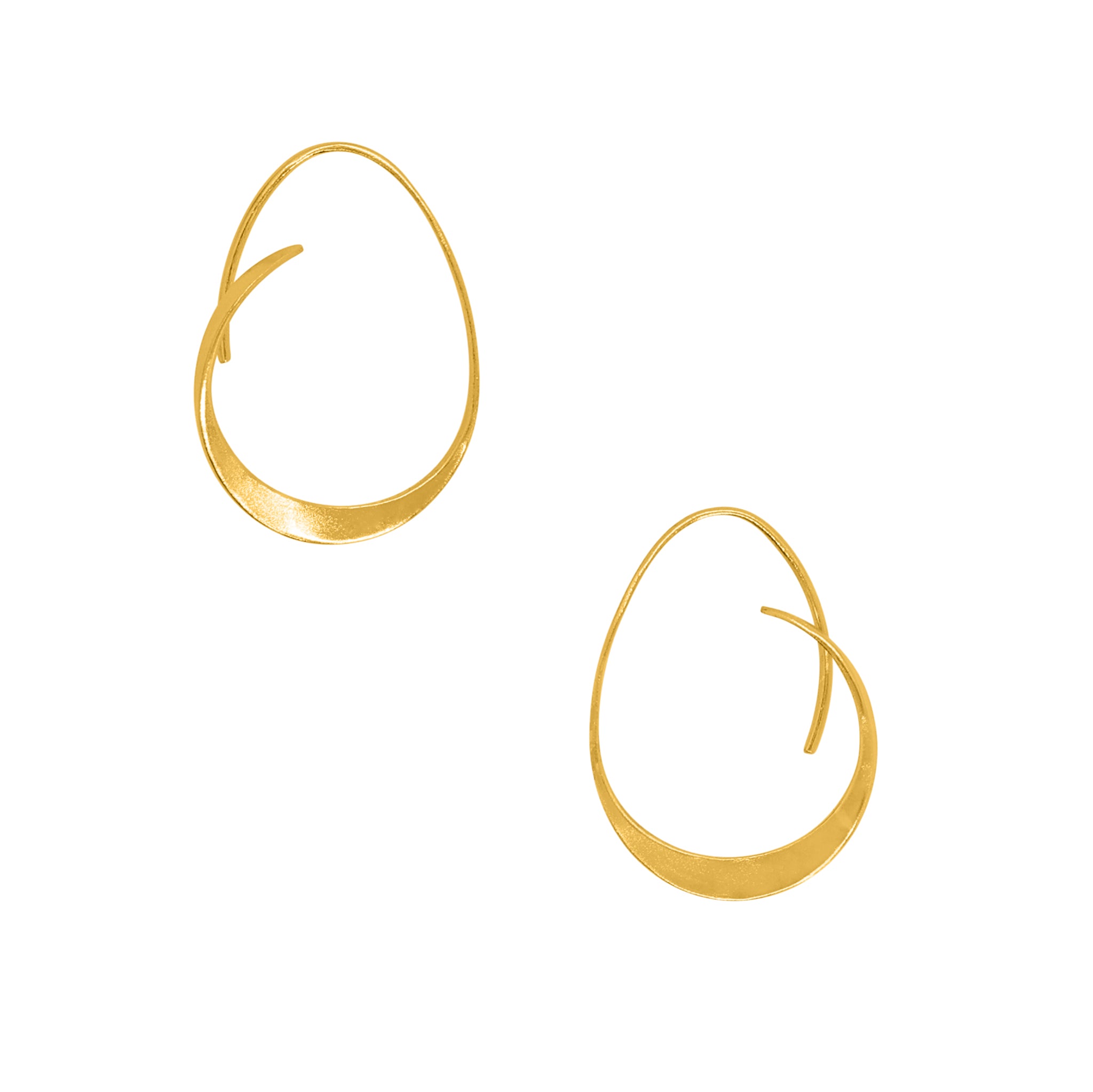 Abstract Arc Hoops in Gold - 1" L