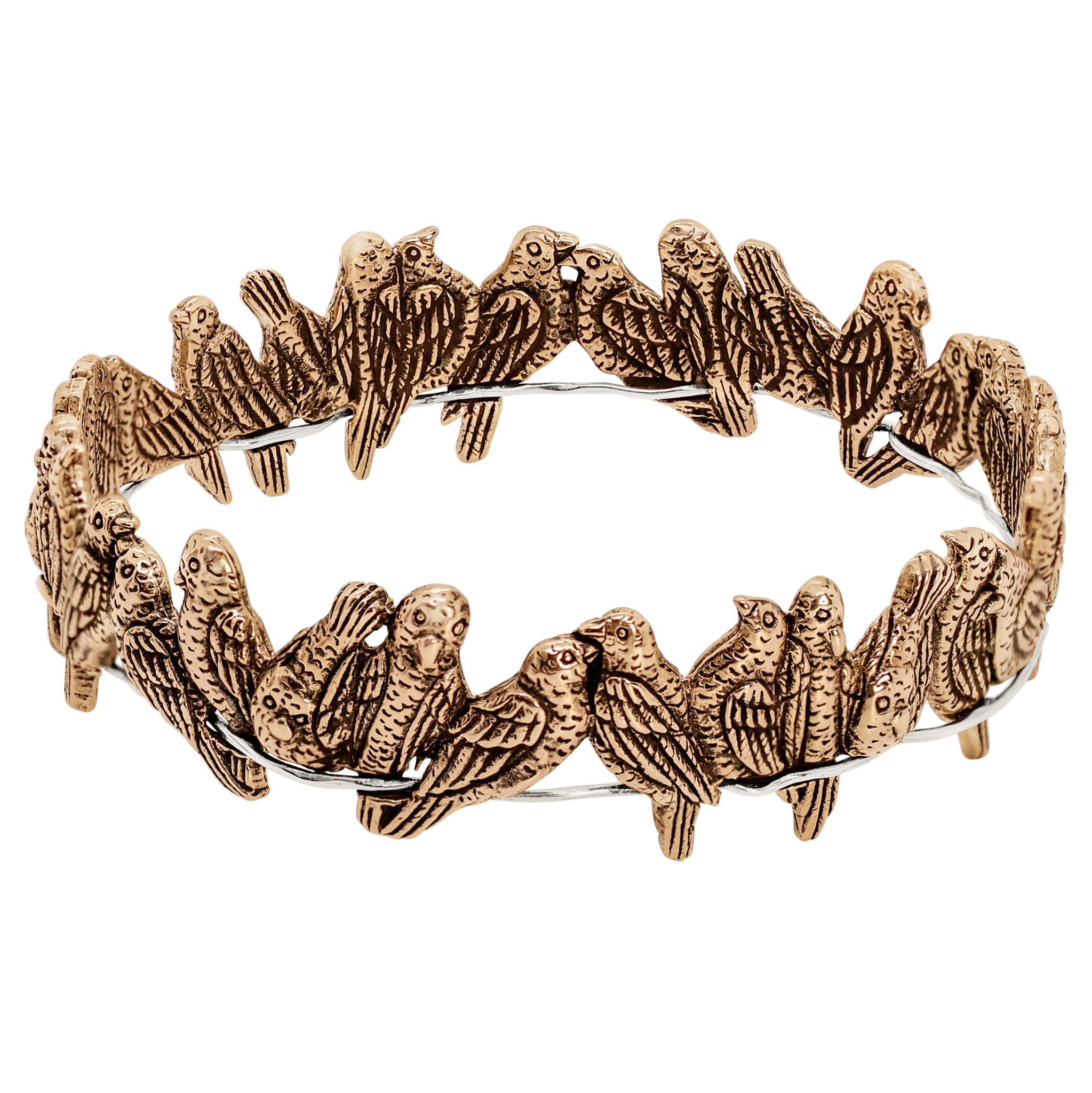 Lovebird Bangle in Bronze & Silver