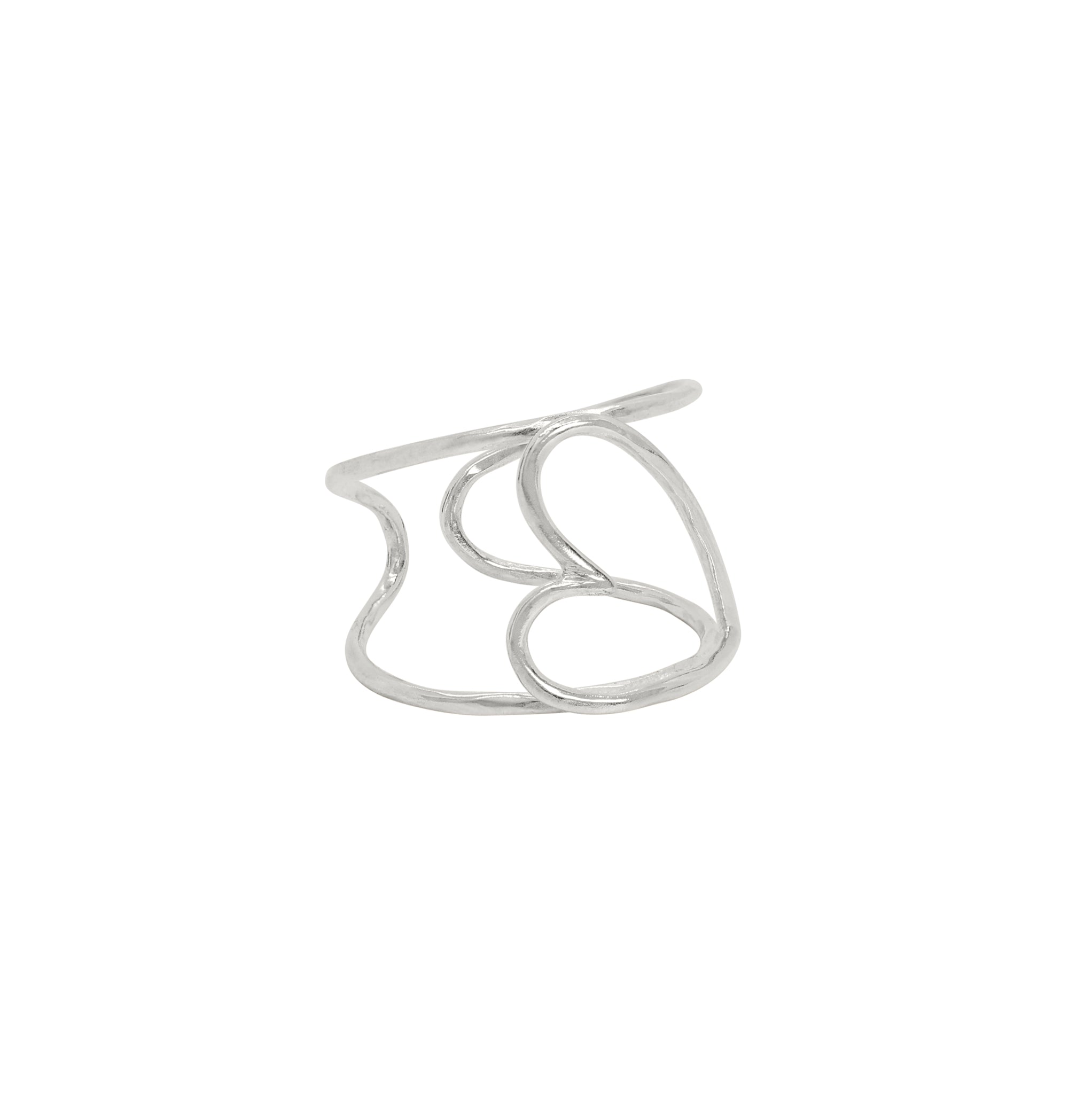 Caged Heart Ring in Silver