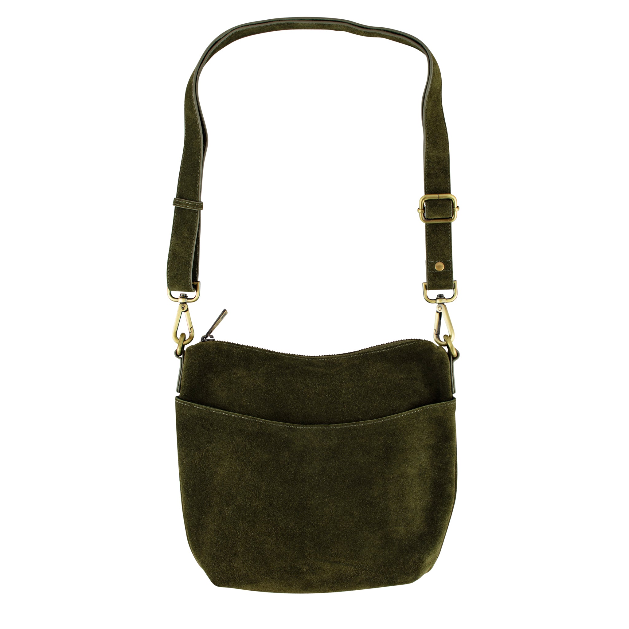 Go Anywhere Bag in Olive Suede