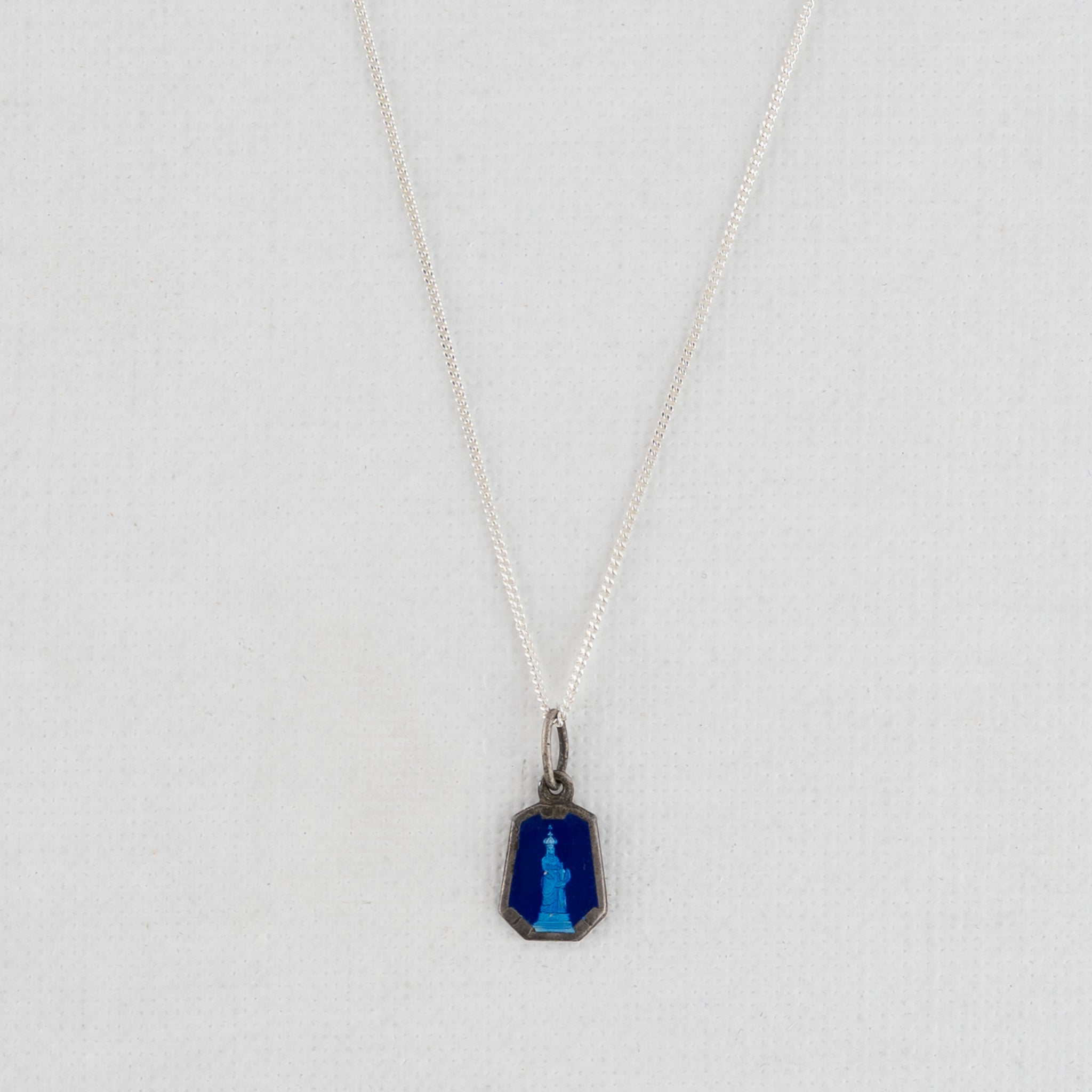 Vintage Medal Saint Anne D’Auray Blue Enamel v243