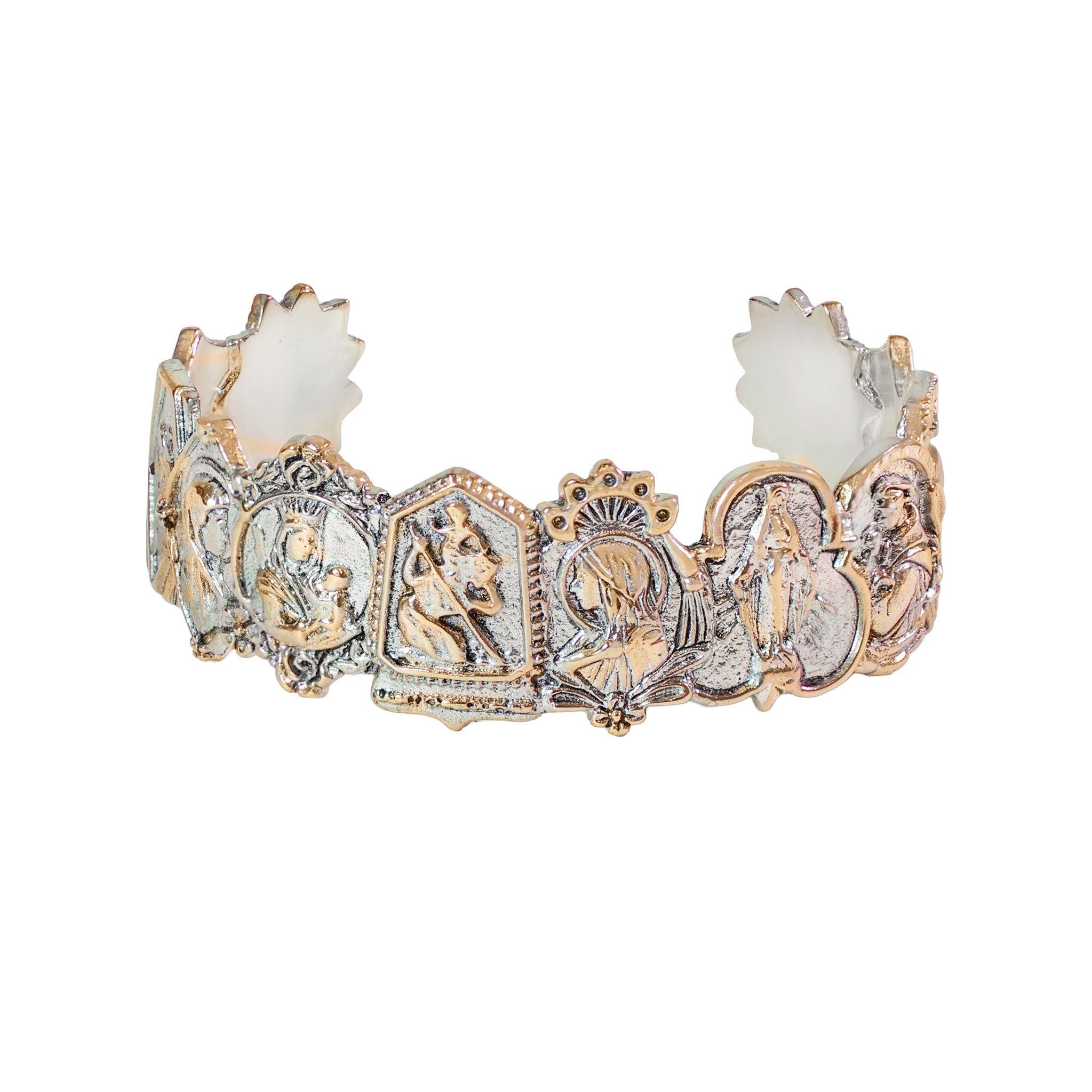 All Saints Cuff in Bronze with Silver Flash Plate