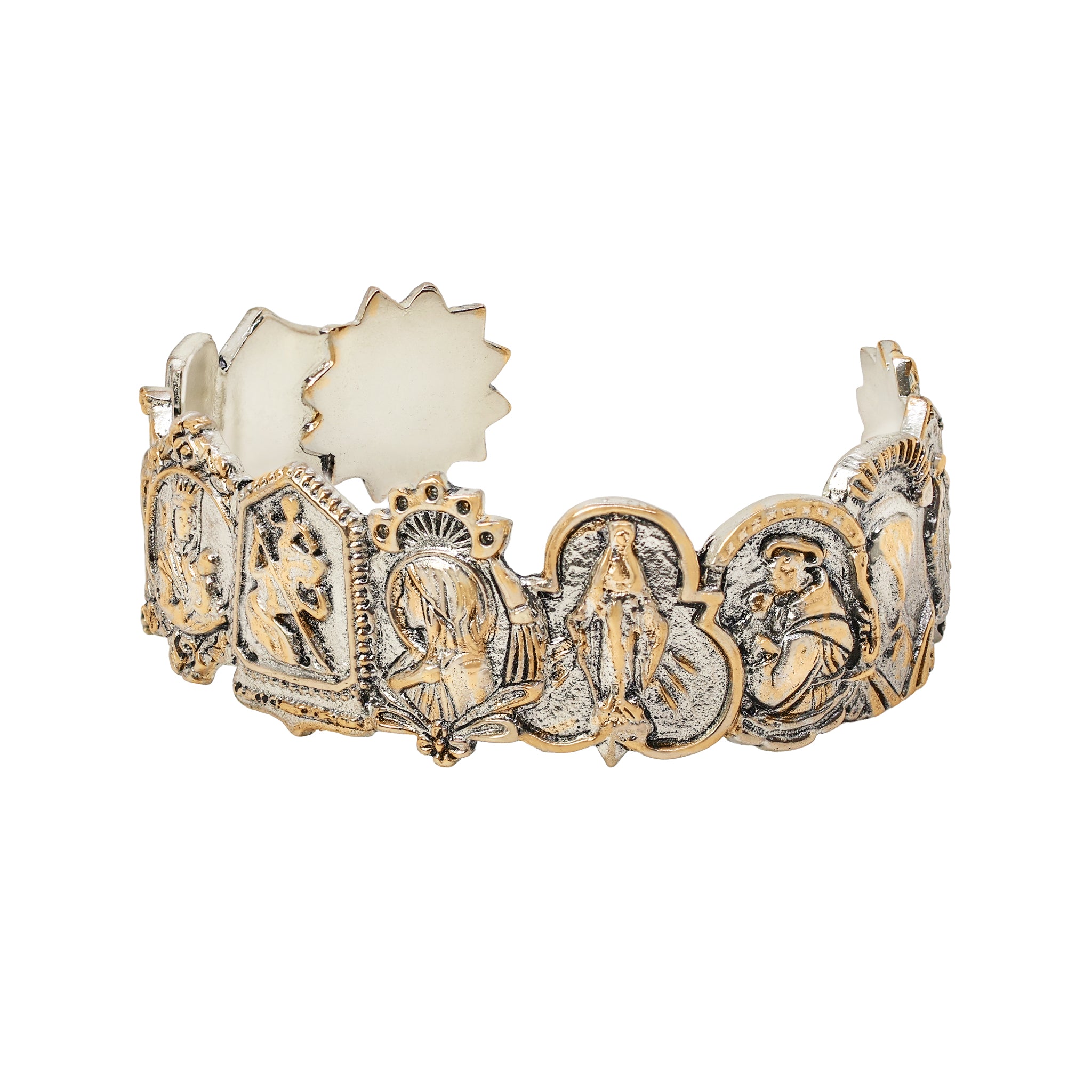 All Saints Cuff in Bronze with Silver Flash Plate