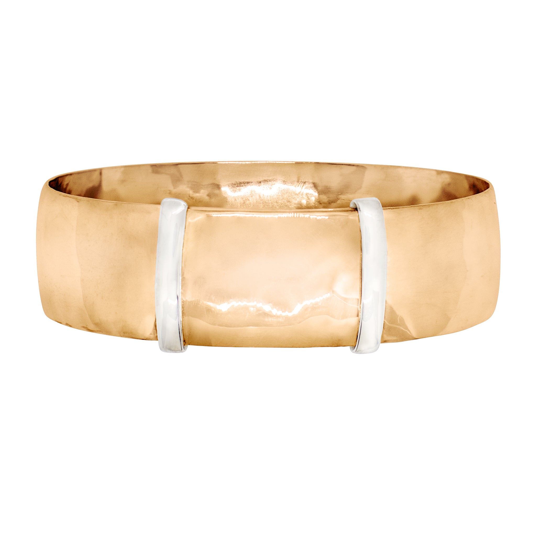 Slide Bangle in Bronze & Silver - 3/4" W