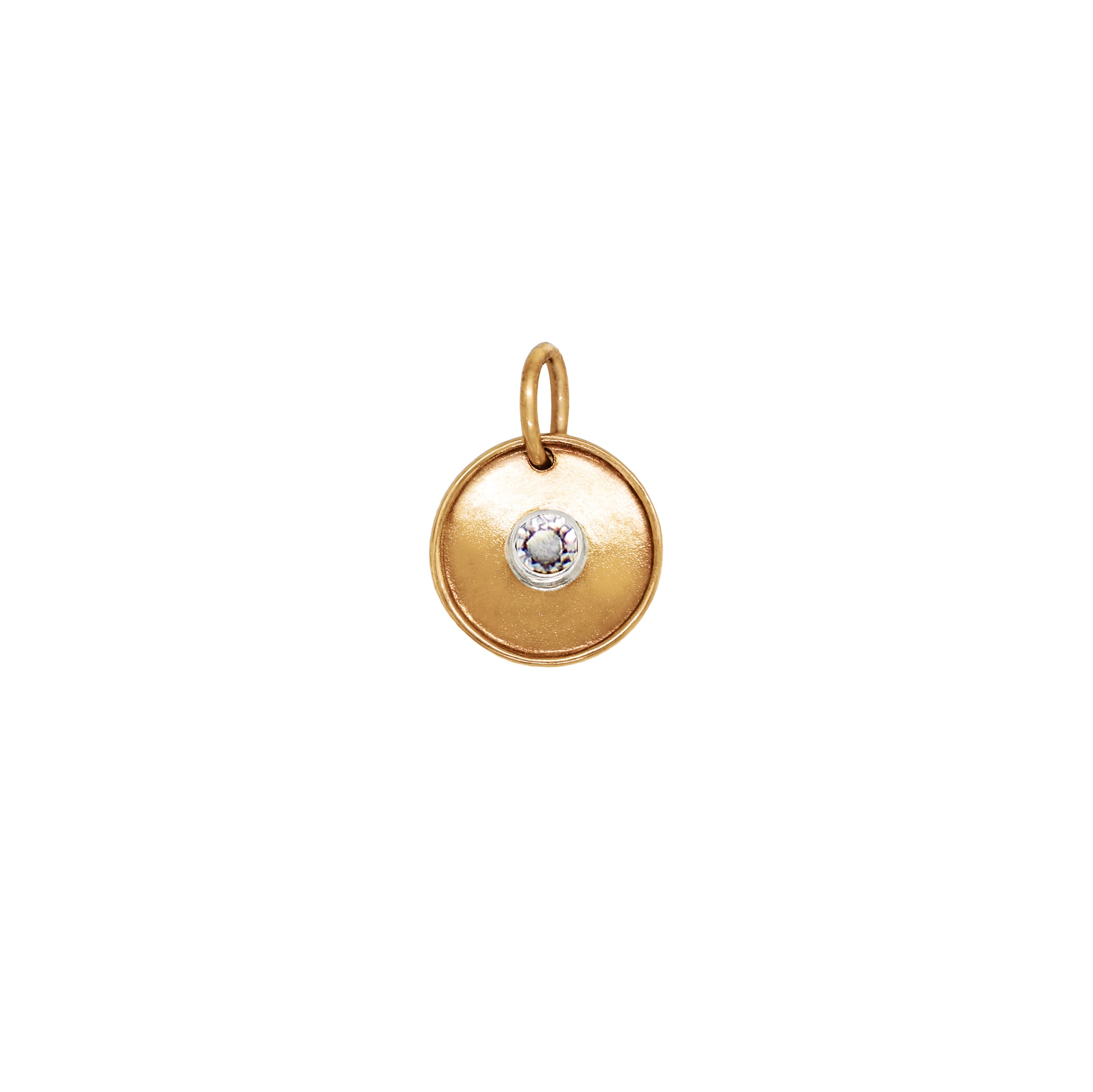 Natural Talent Birthstone Charm Pendant in Bronze - April/ Clear Quartz