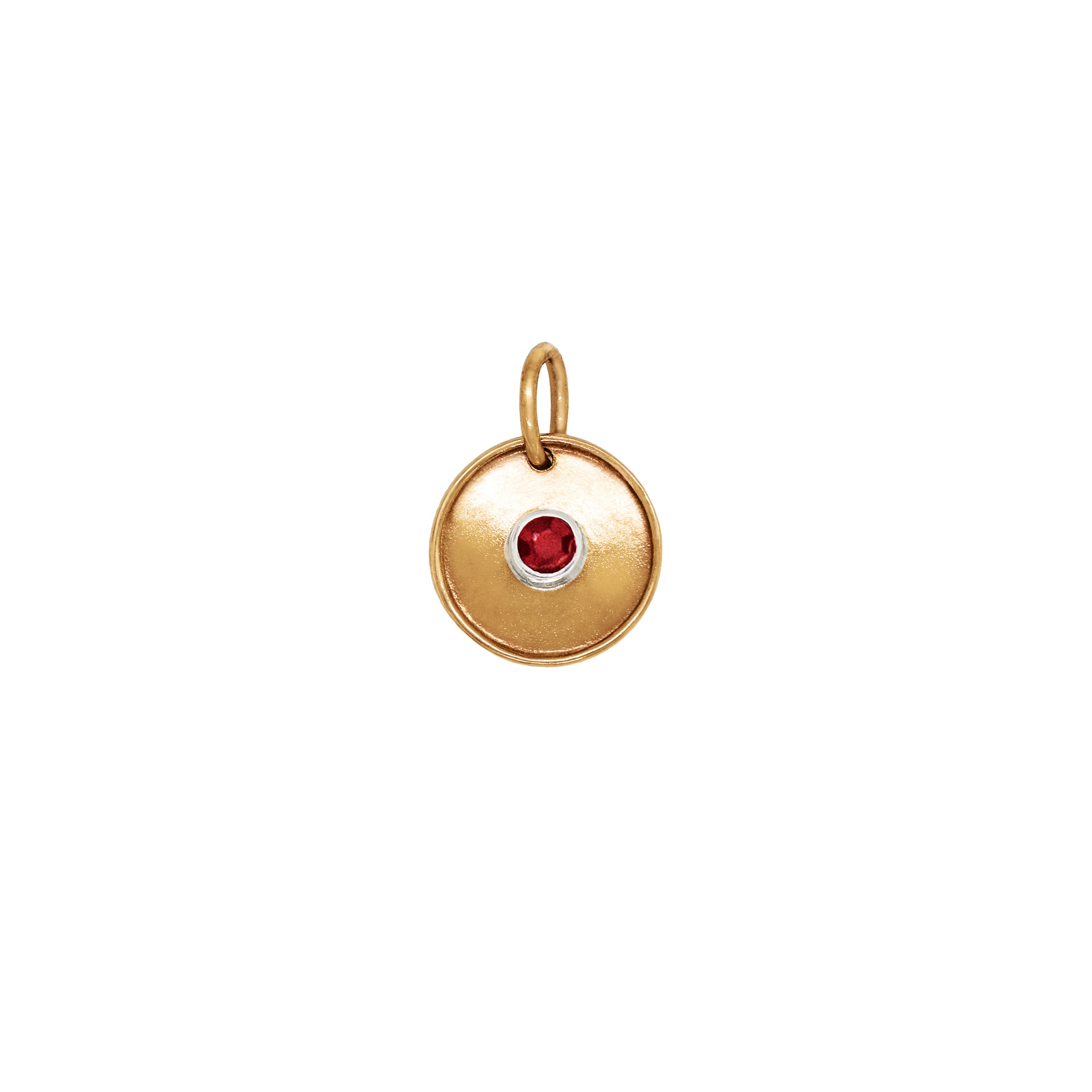 Natural Talent Birthstone Charm Pendant in Bronze - July/ Ruby Jade
