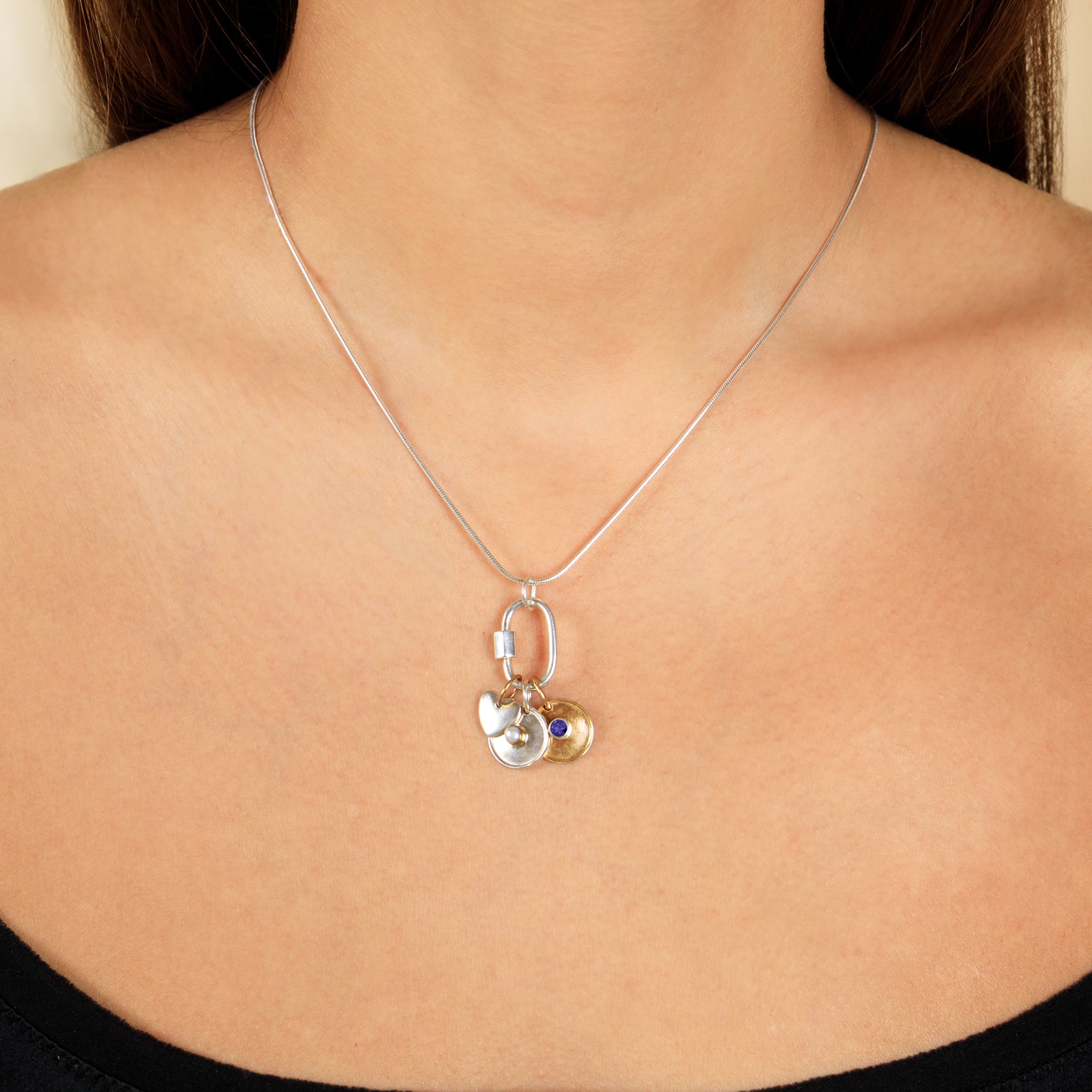 Natural Talent Birthstone Charm Pendant in Bronze - September/ Iolite