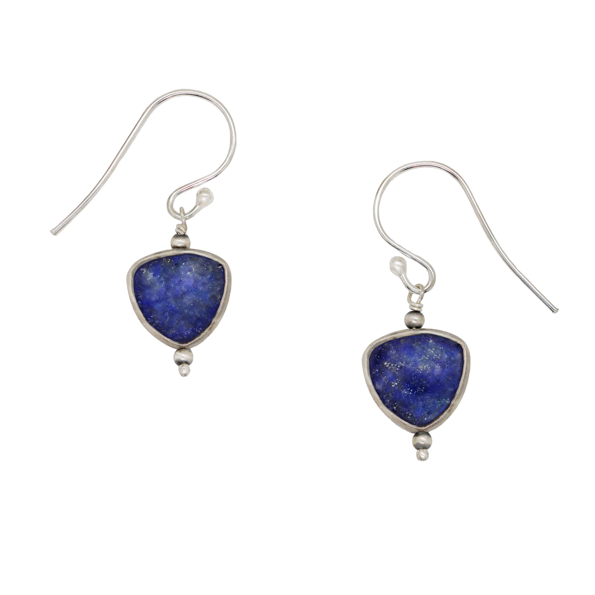 Triad Coin Earrings in Lapis