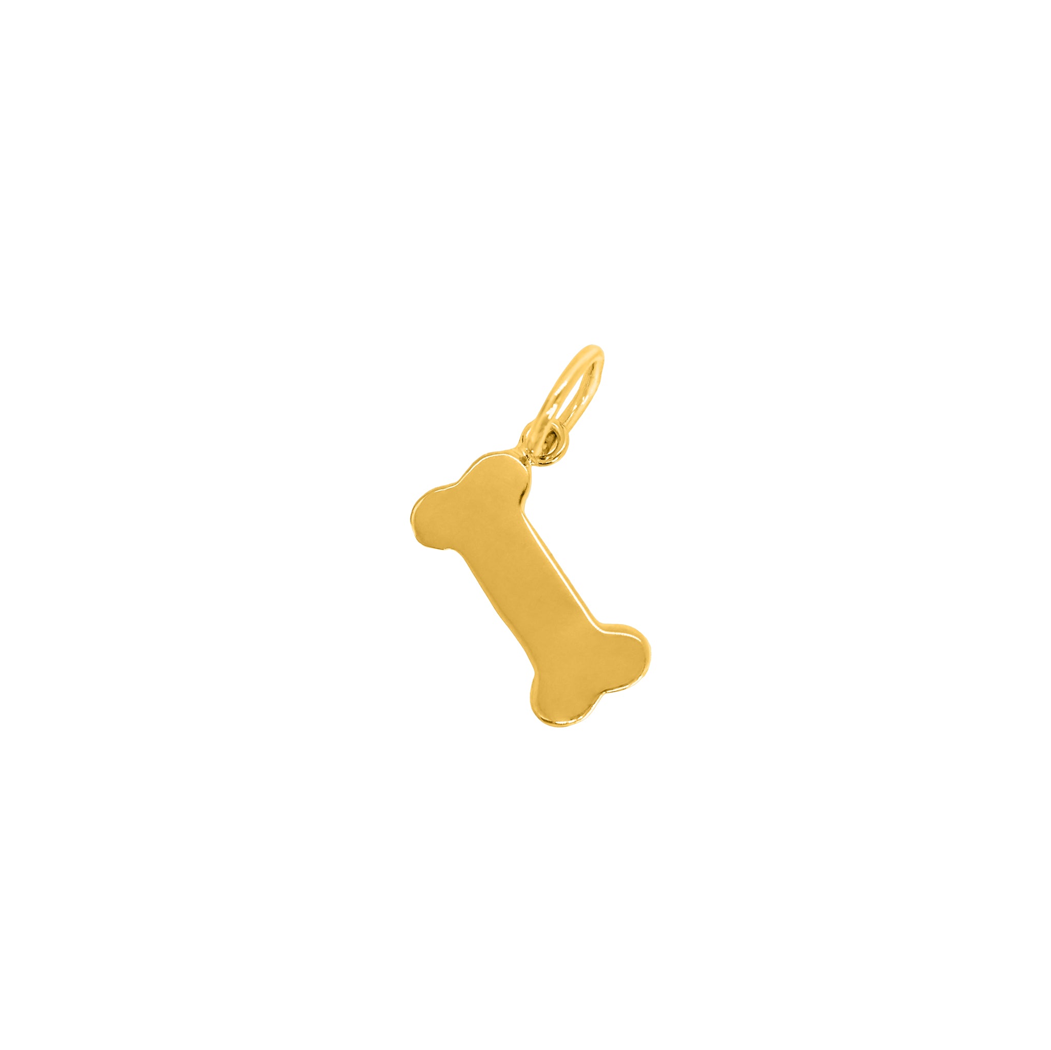 Dog Bone Charm Pendant in Gold