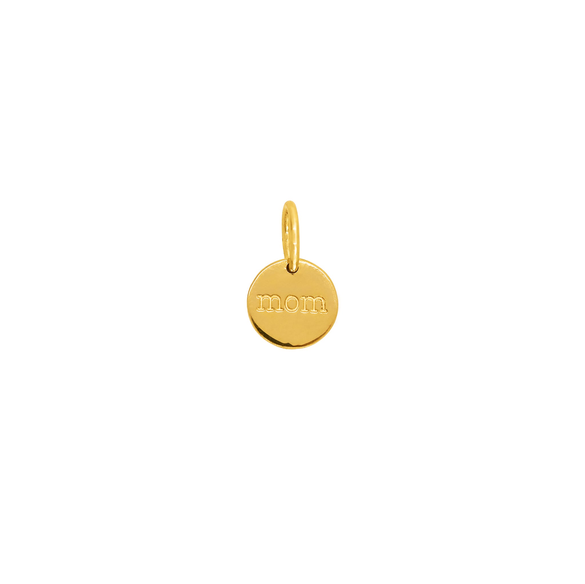 Mom Charm Pendant in Gold