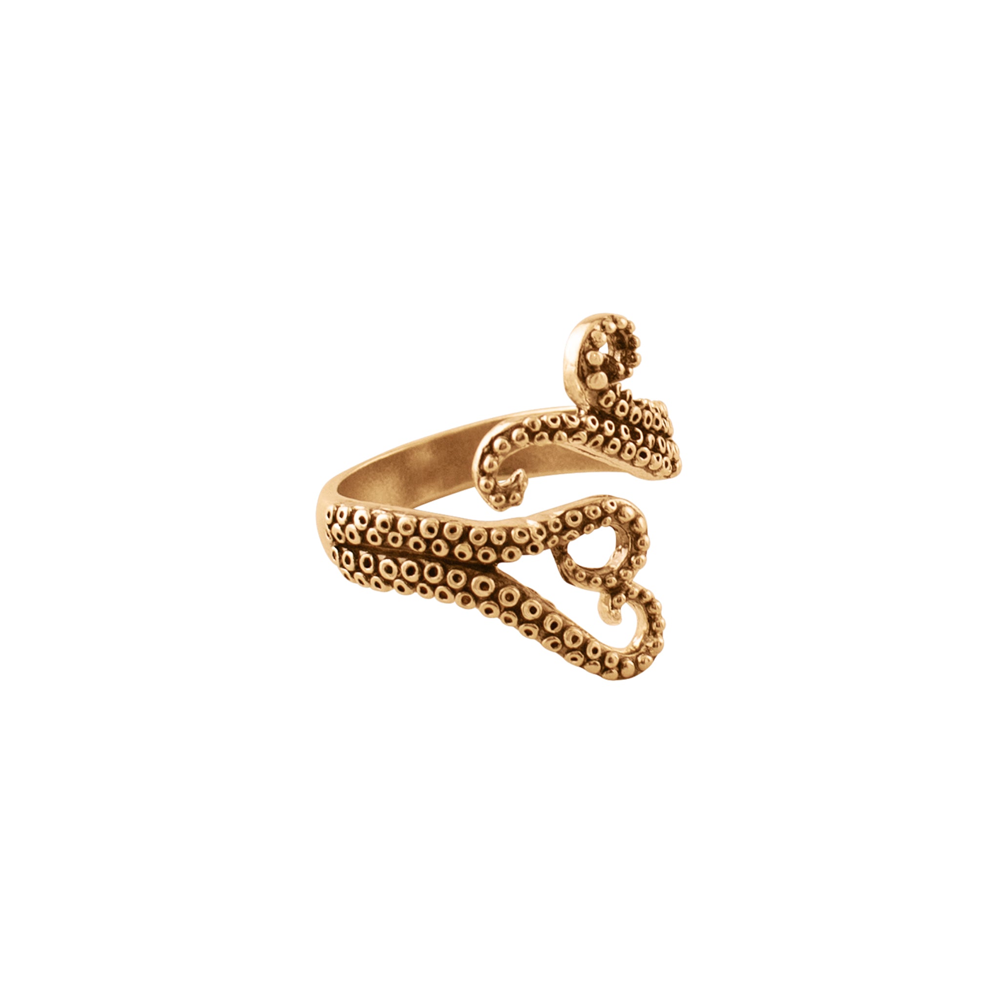 Octopus Hug Ring in Bronze