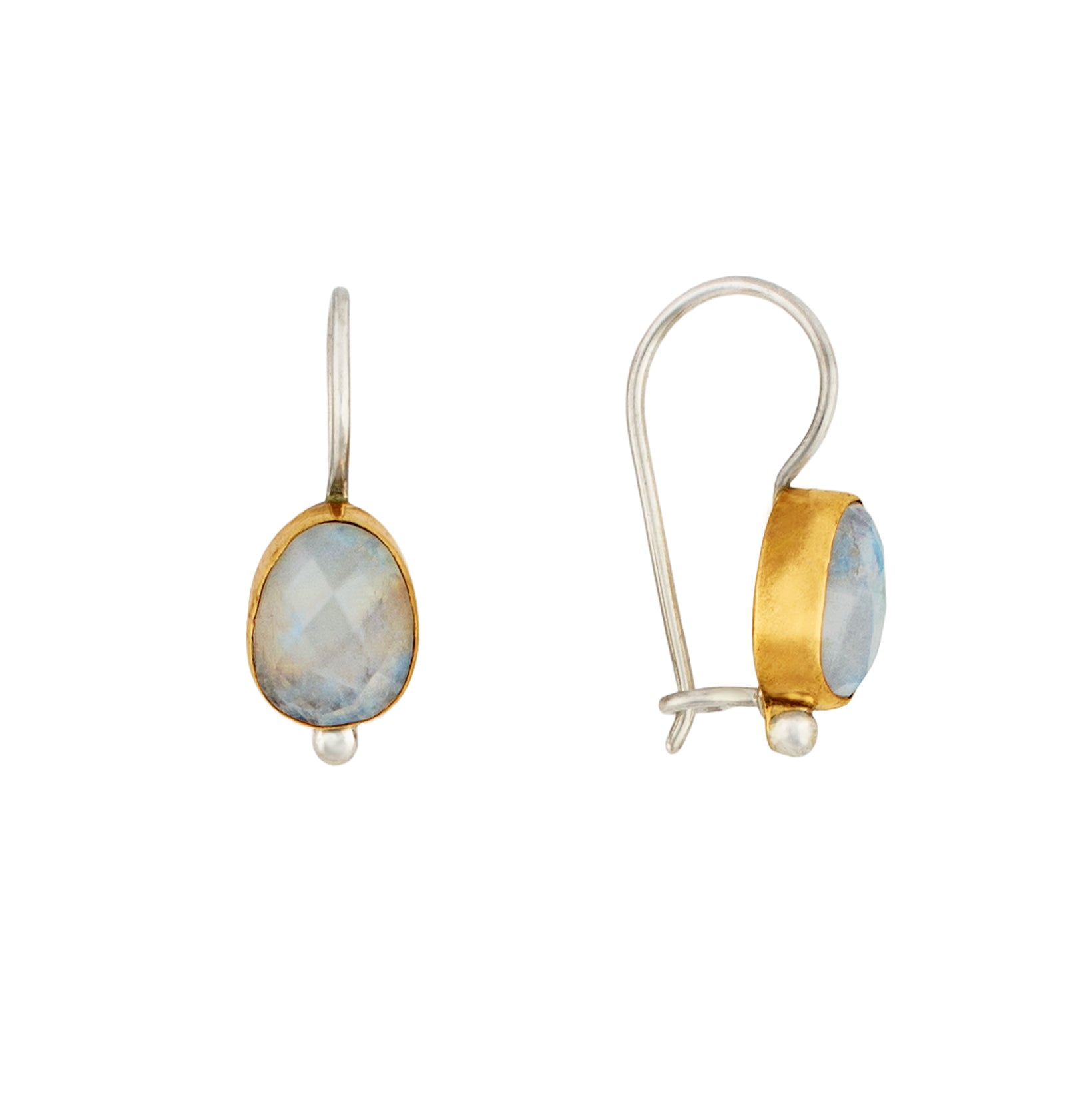 Fire Inside Earrings in Aqua Chalcedony