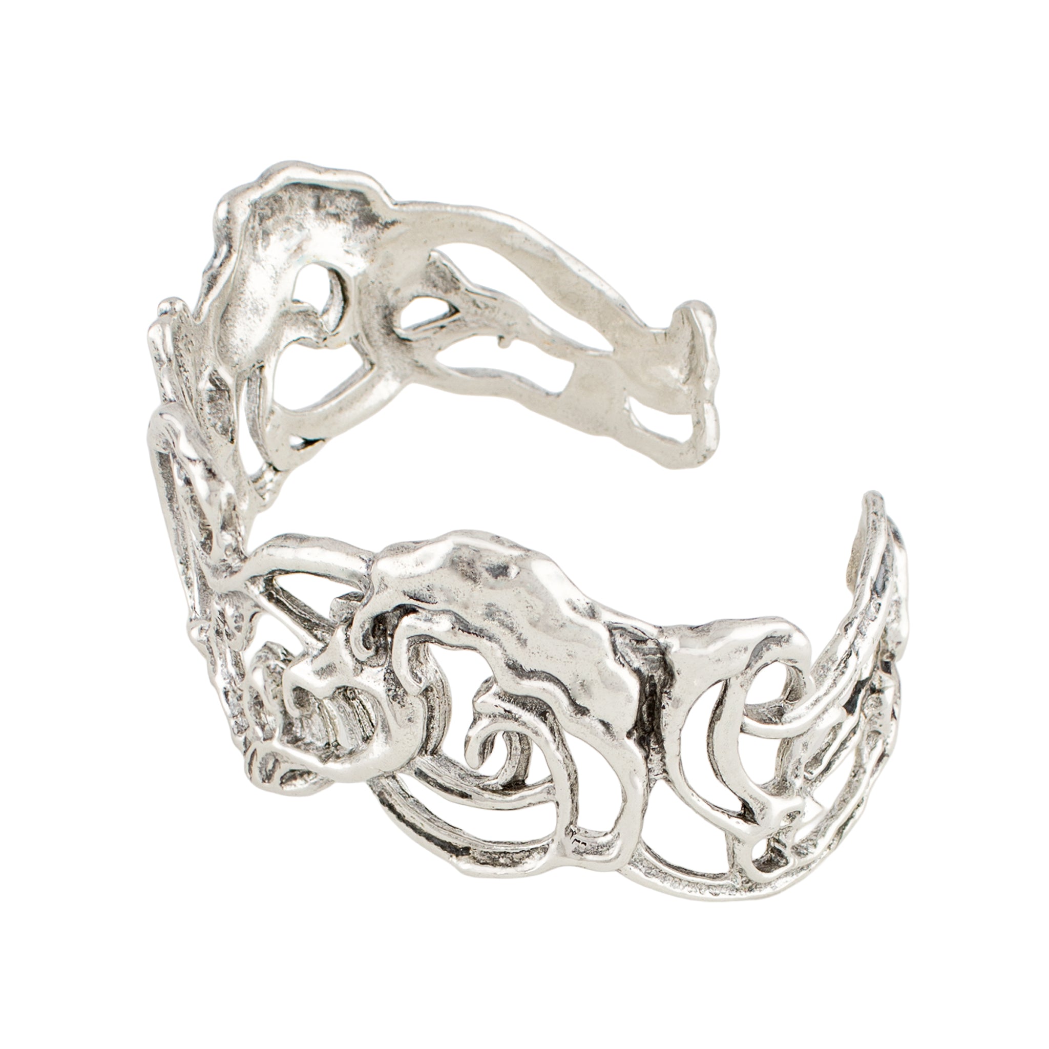 Waves of Joy Cuff in Silver - Narrow