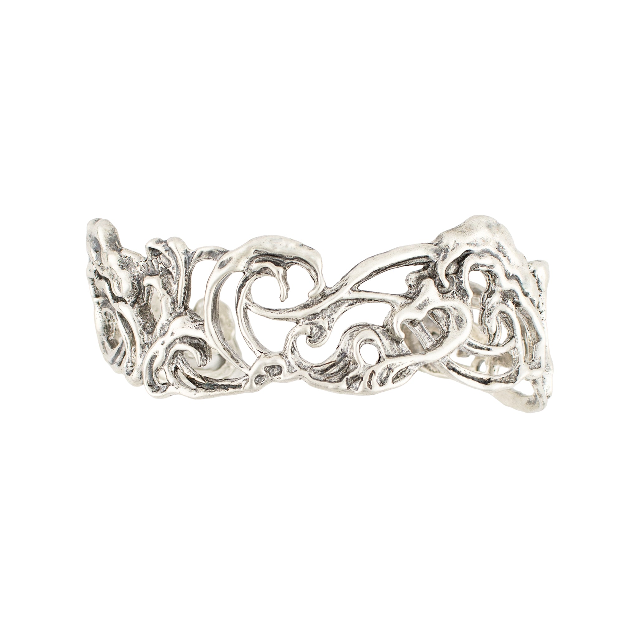 Waves of Joy Cuff in Silver - Narrow