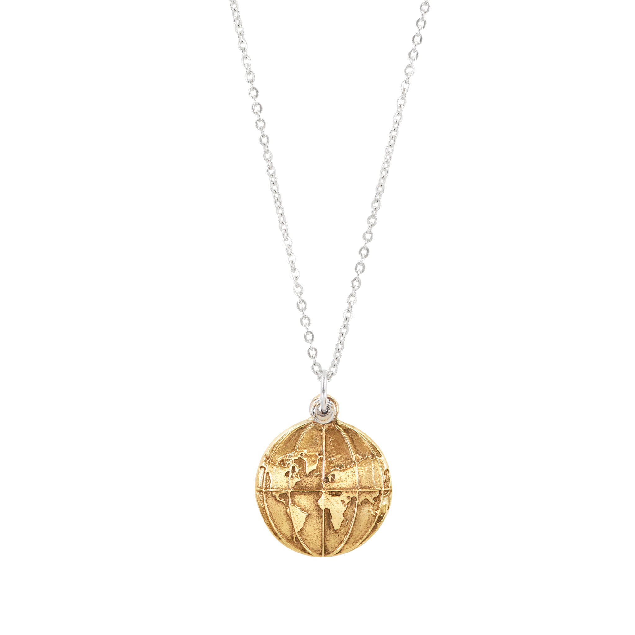 Explorer's Talisman Locket Necklace in Bronze with Silver Flash Plate