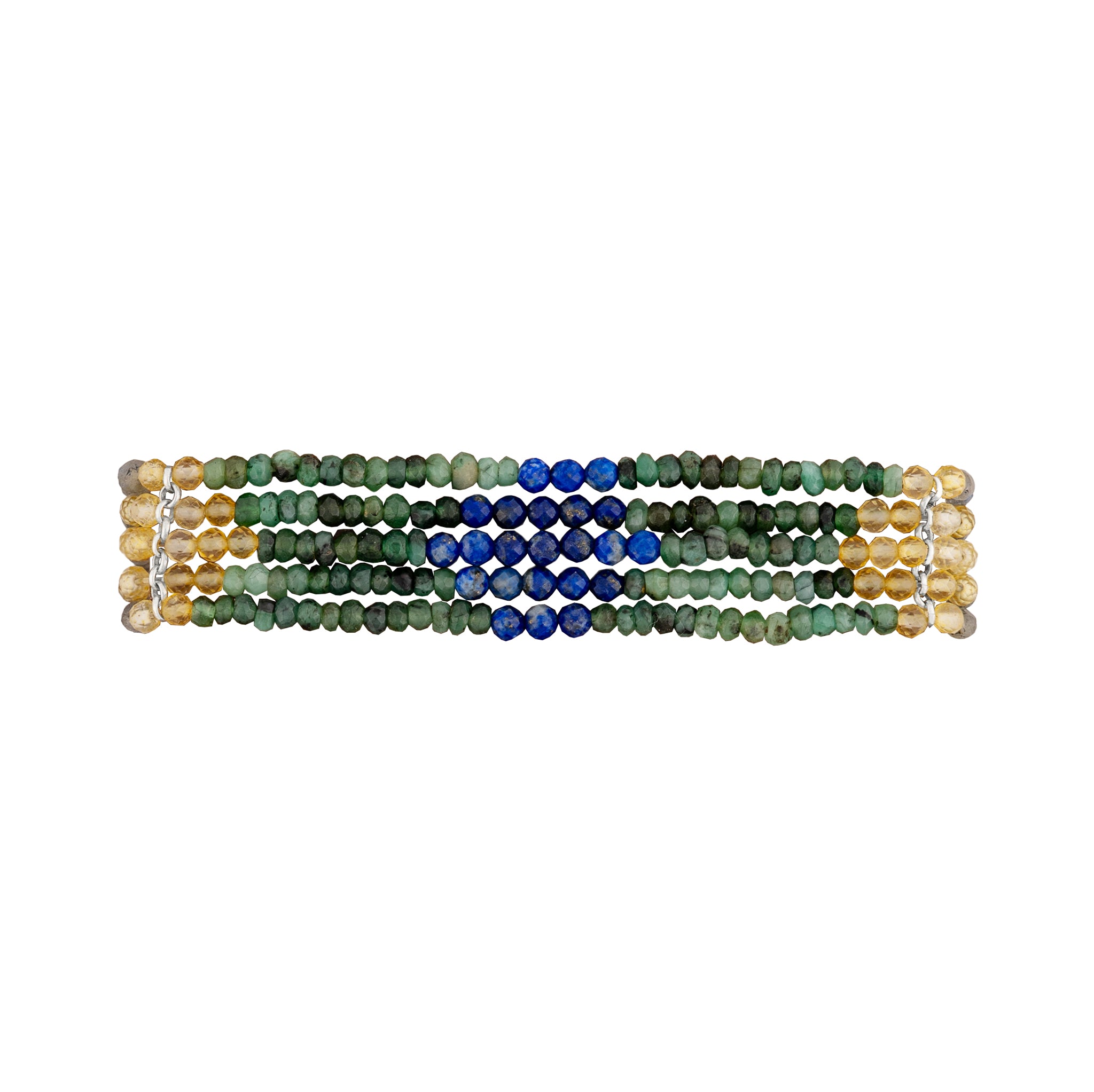 Beaded Blanket Stretch Bracelet in Cool Tones