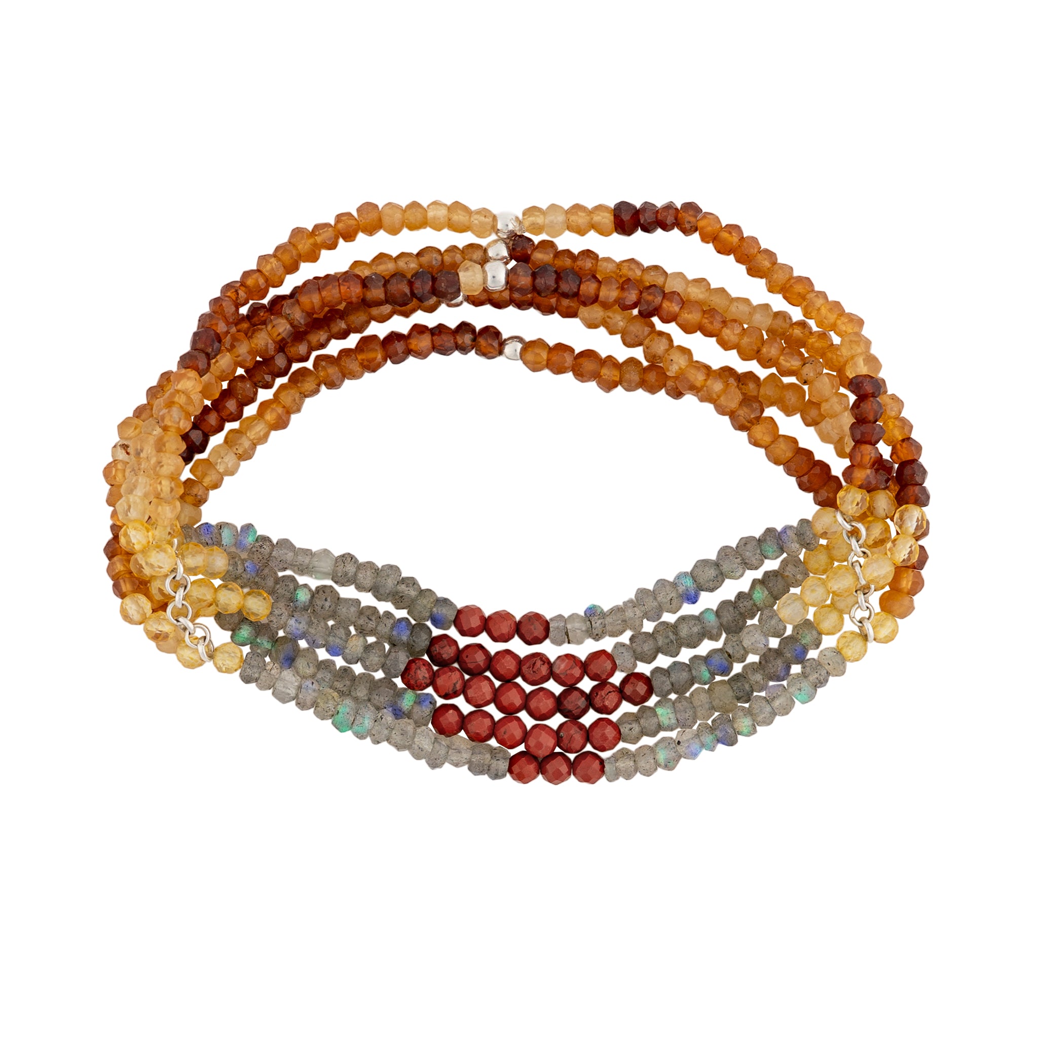 Beaded Blanket Stretch Bracelet in Warm Tones
