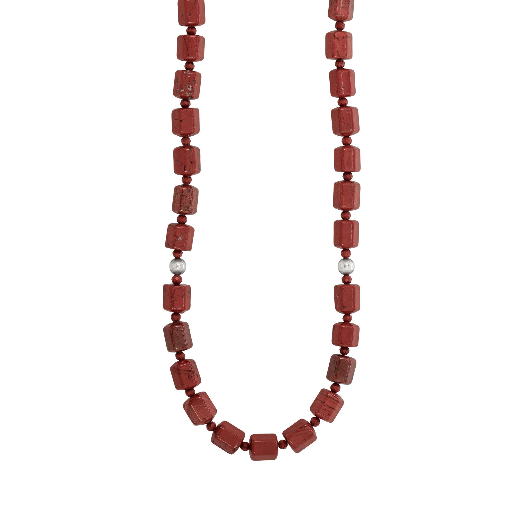 Barrel Stone Bonfire Necklace in Red Jasper