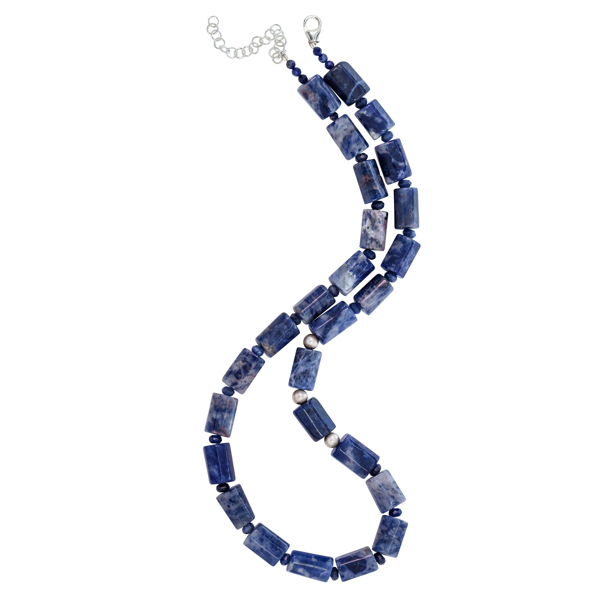 Barrel Stone Bonfire Necklace in Sodalite & Lapis