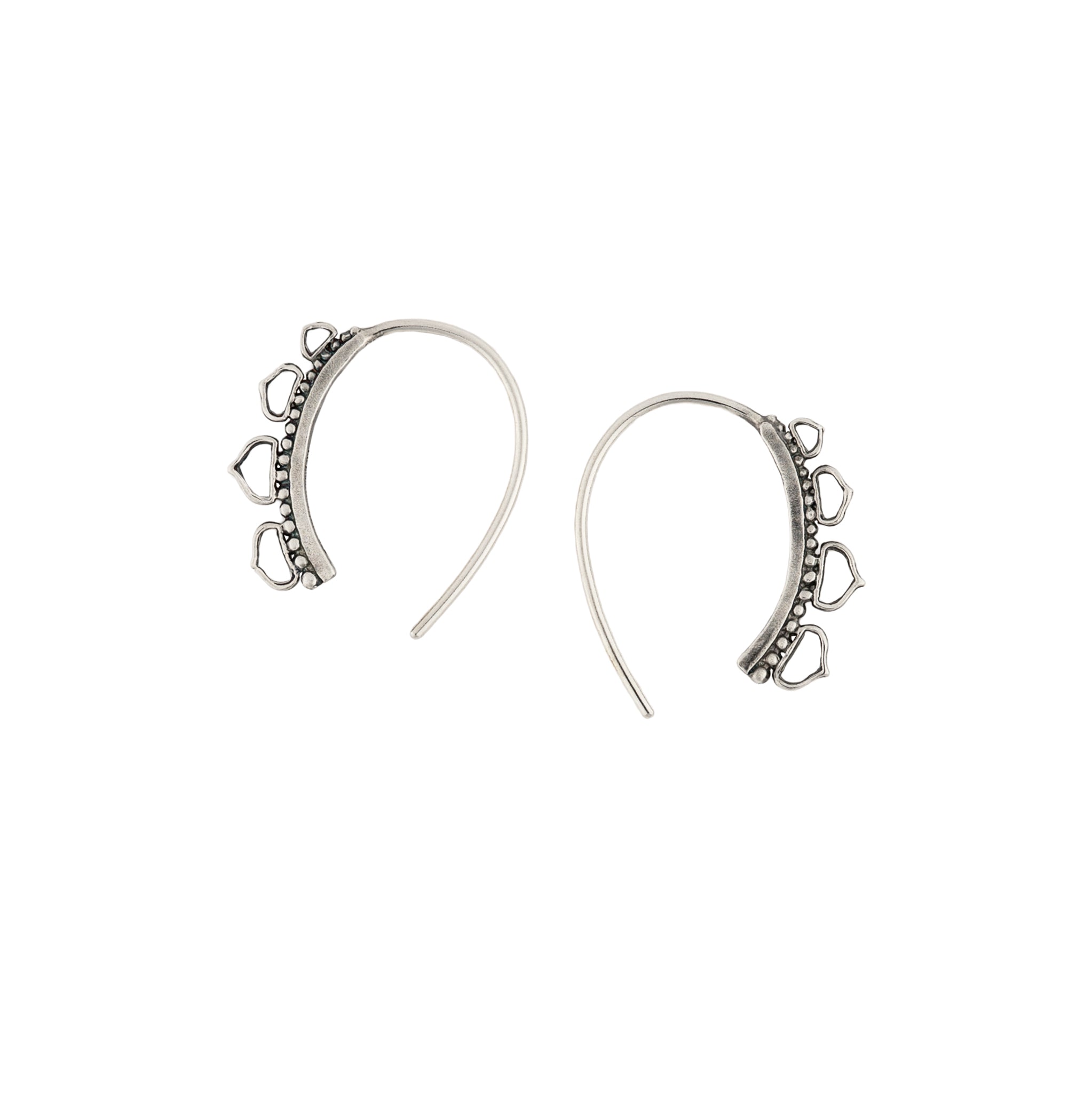 Open Lotus Threaders in Antiqued Silver - 1" L