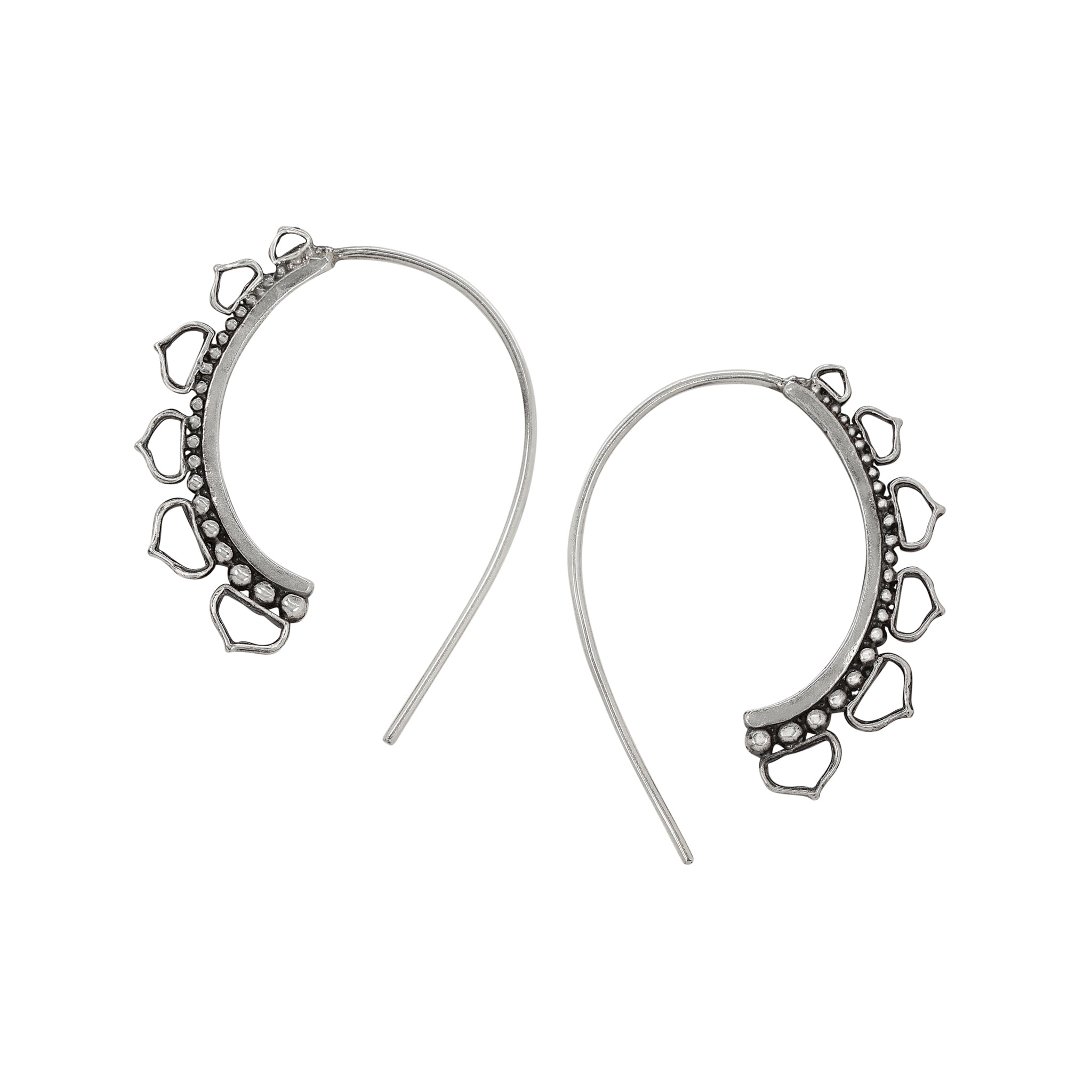 Open Lotus Threaders in Antiqued Silver - 1 1/2" L