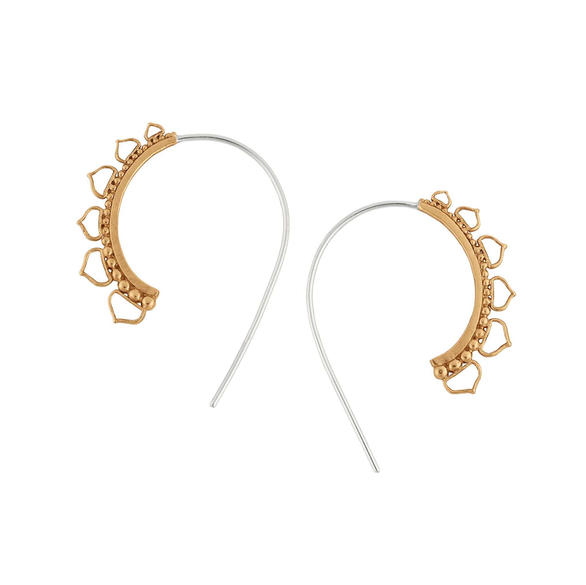 Open Lotus Threaders in Bronze & Silver - 1 1/2" L