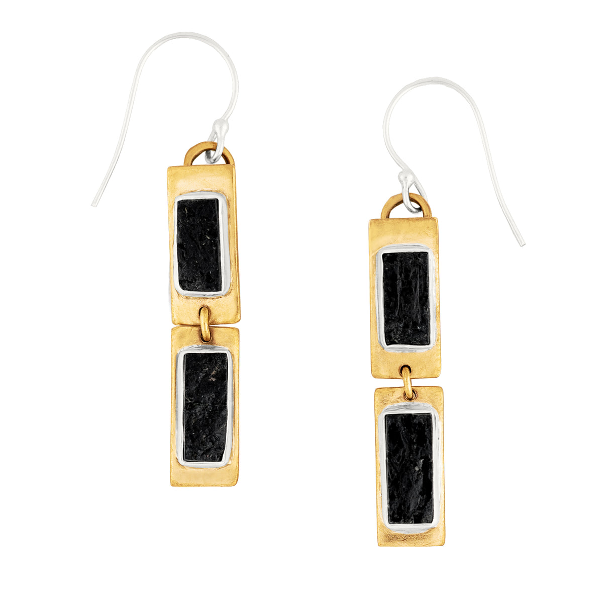 Petrified Forest Earrings in Black Tourmaline | Available to Ship September 10, 2026