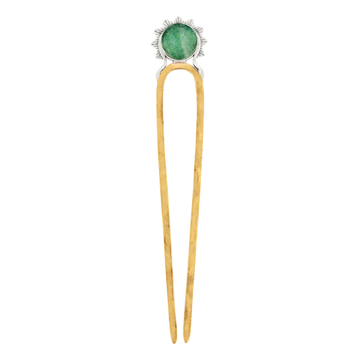 Stoneburst Hair Pin in Green Strawberry Quartz - 5" L | Available to Ship September 10, 2026