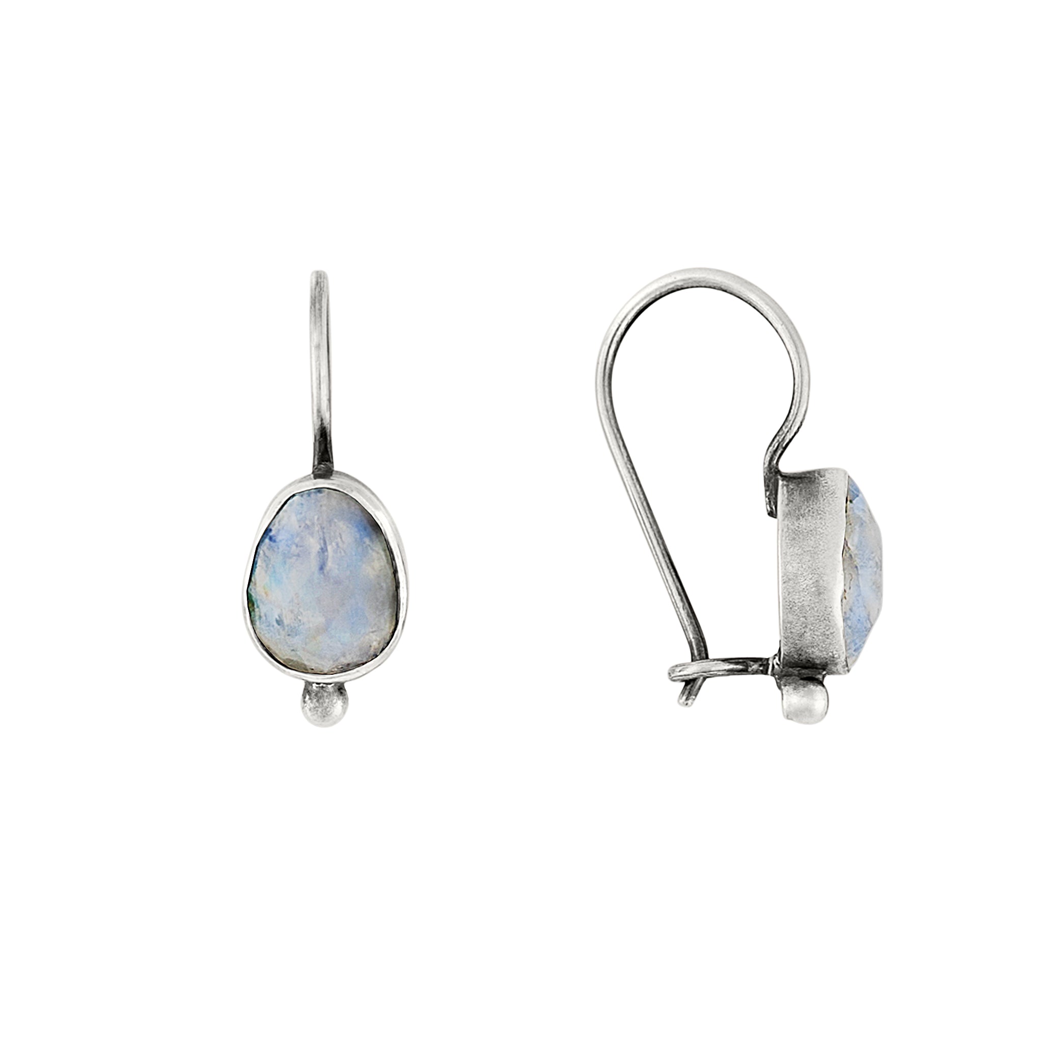 Fire Inside Earrings in Moonstone & Silver
