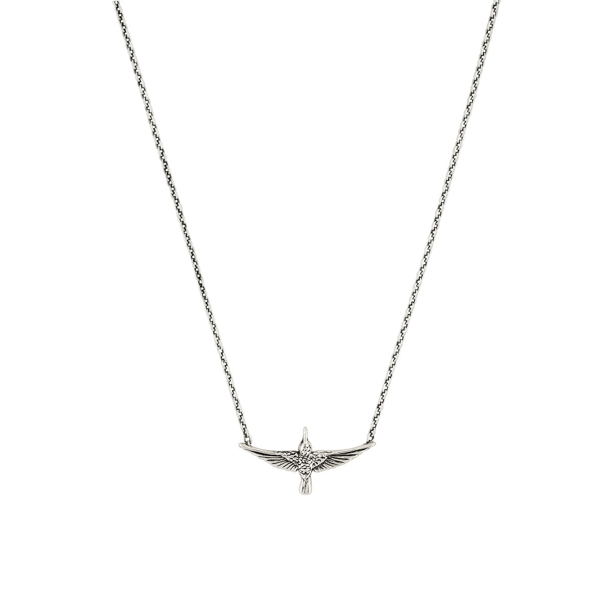 Lucky Hummingbird Necklace in Silver - Small