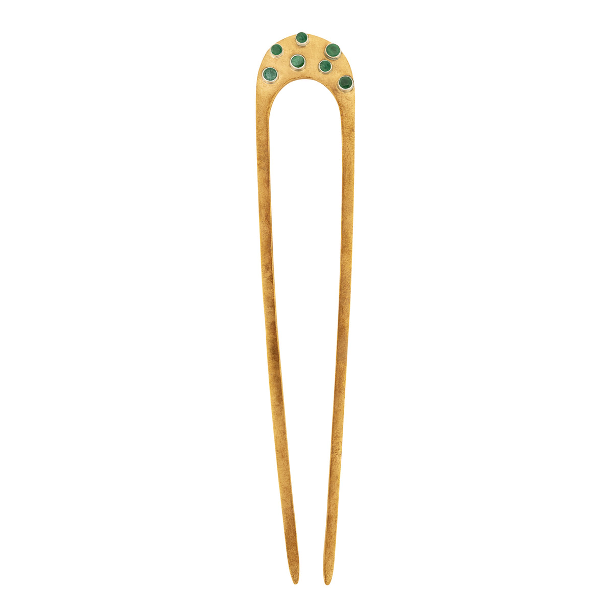 Bejeweled Hair Pin in Emerald - 5" L | Available to Ship October 30, 2026