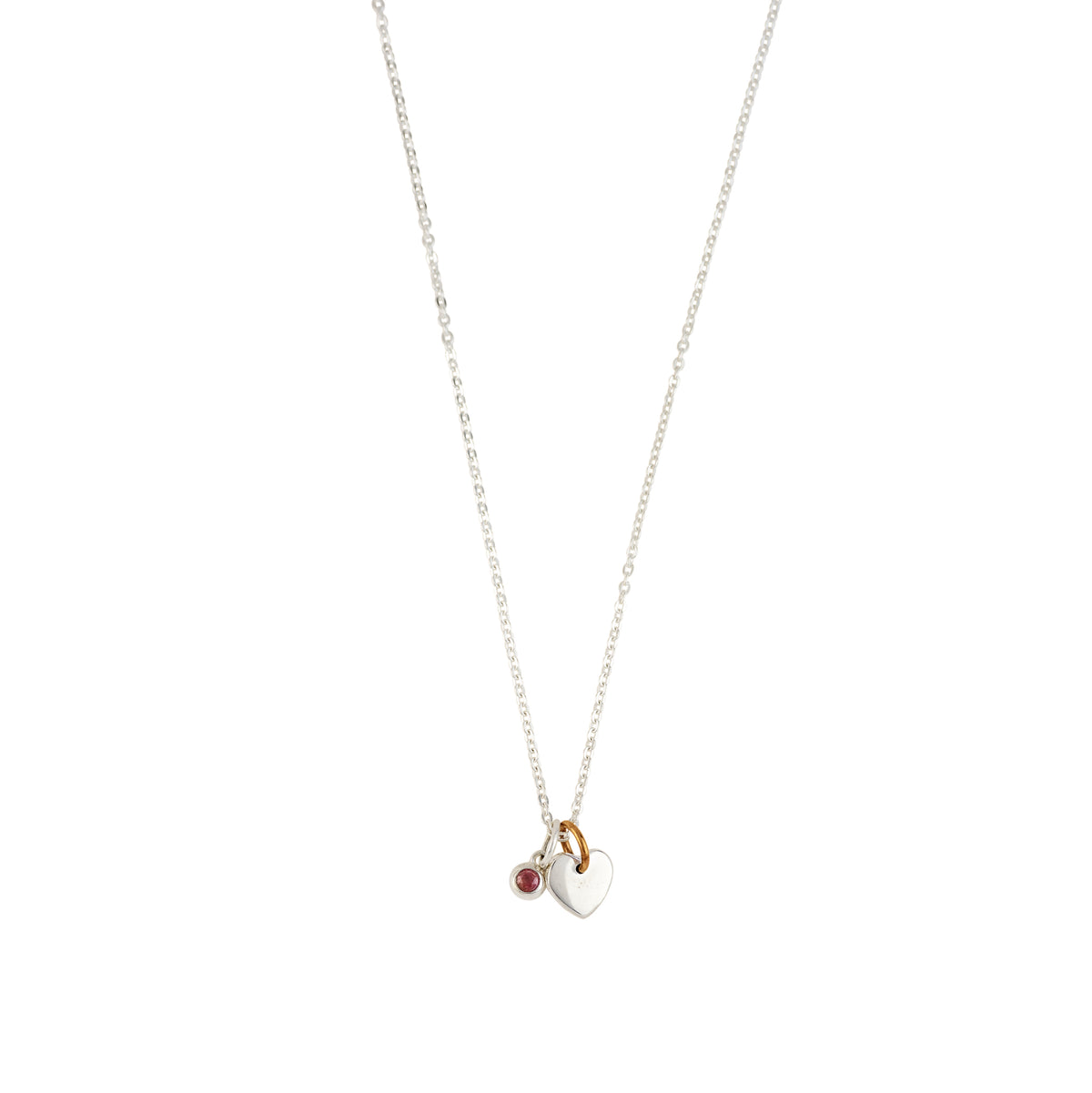 Loved Birthstone Charm Necklace - October/ Pink Tourmaline | Available to Ship October 30, 2026