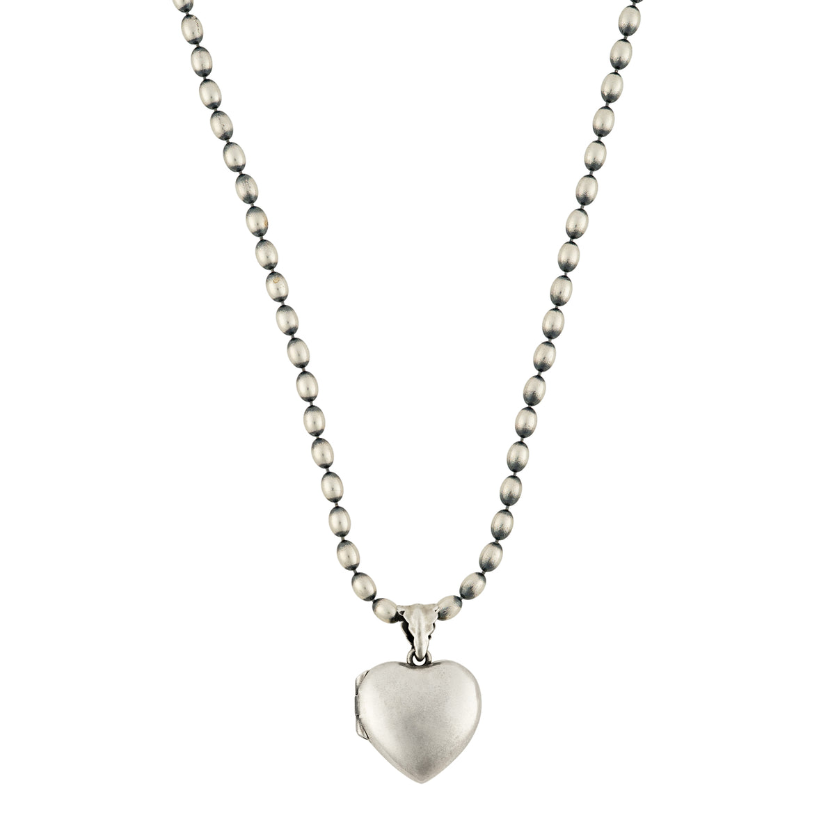 Sacred Heart Locket Necklace - Oval Ball Chain | Available to Ship October 30, 2026