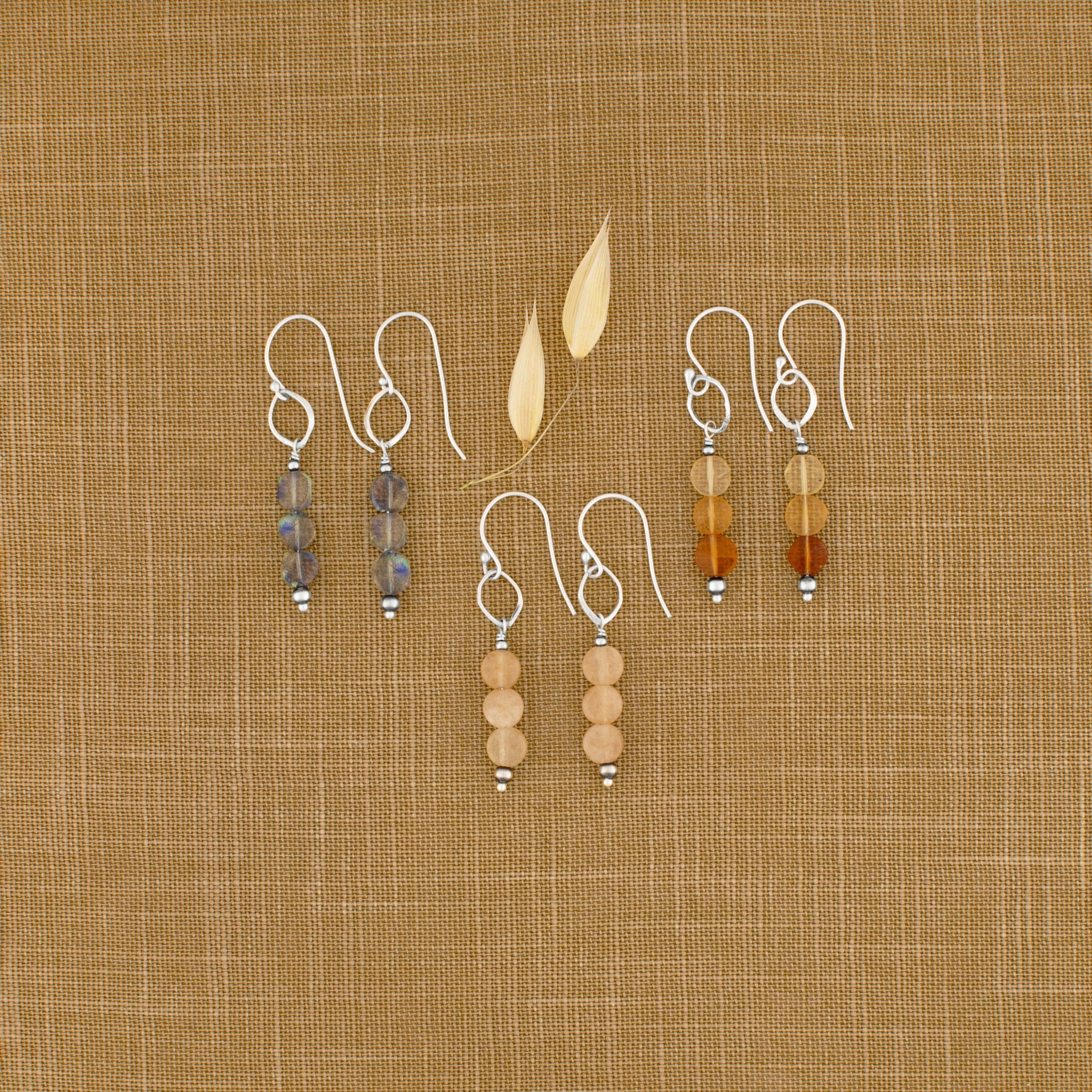 Moons in Orbit Earrings in Sunstone