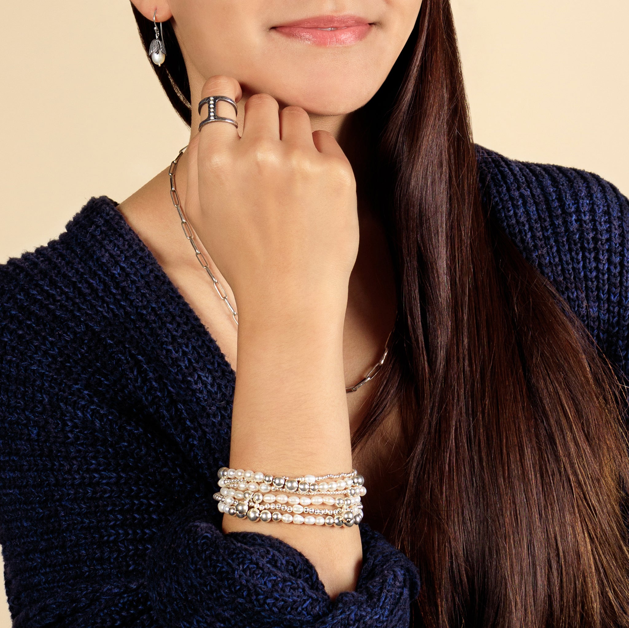 Pearl Fire Bracelet Set