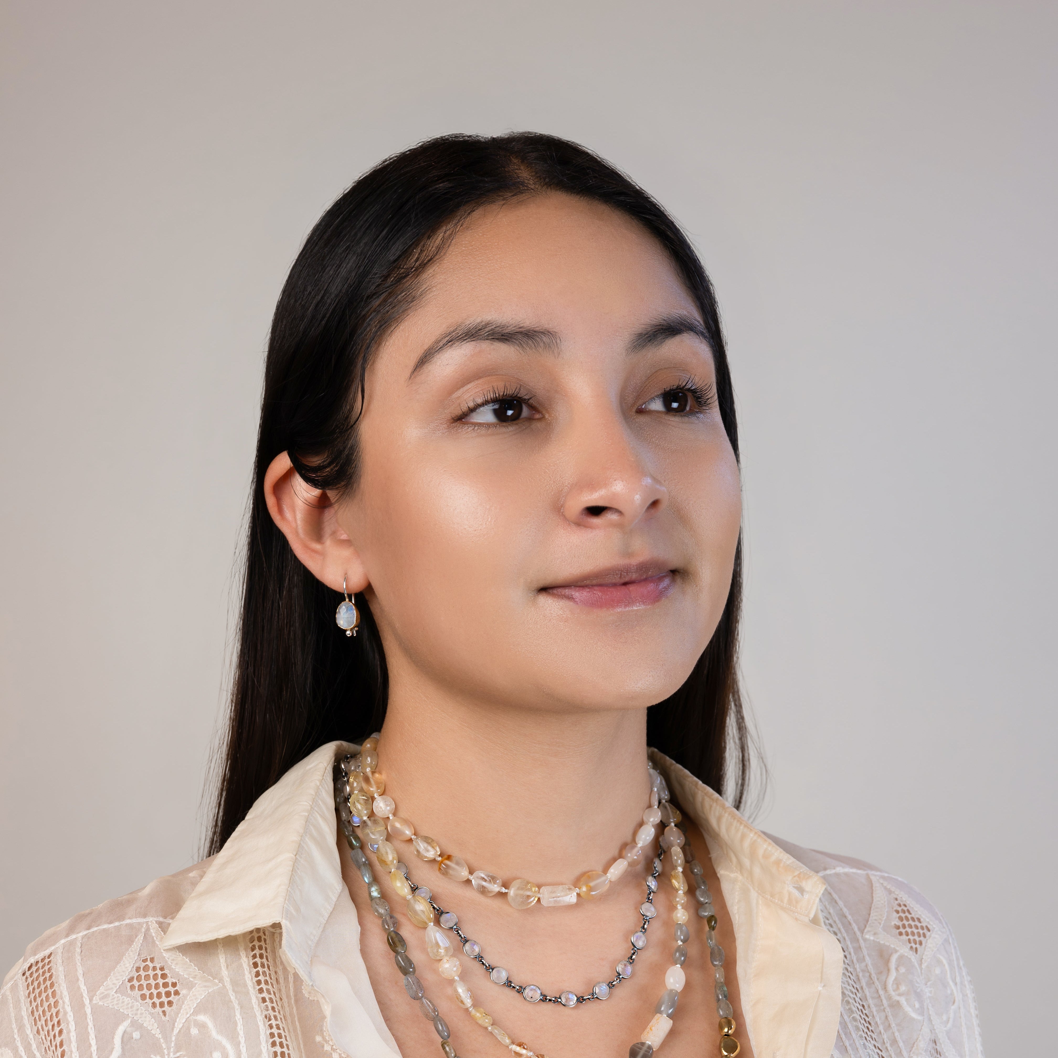 Fire Inside Earrings in Moonstone | Available to Ship September 10, 2026