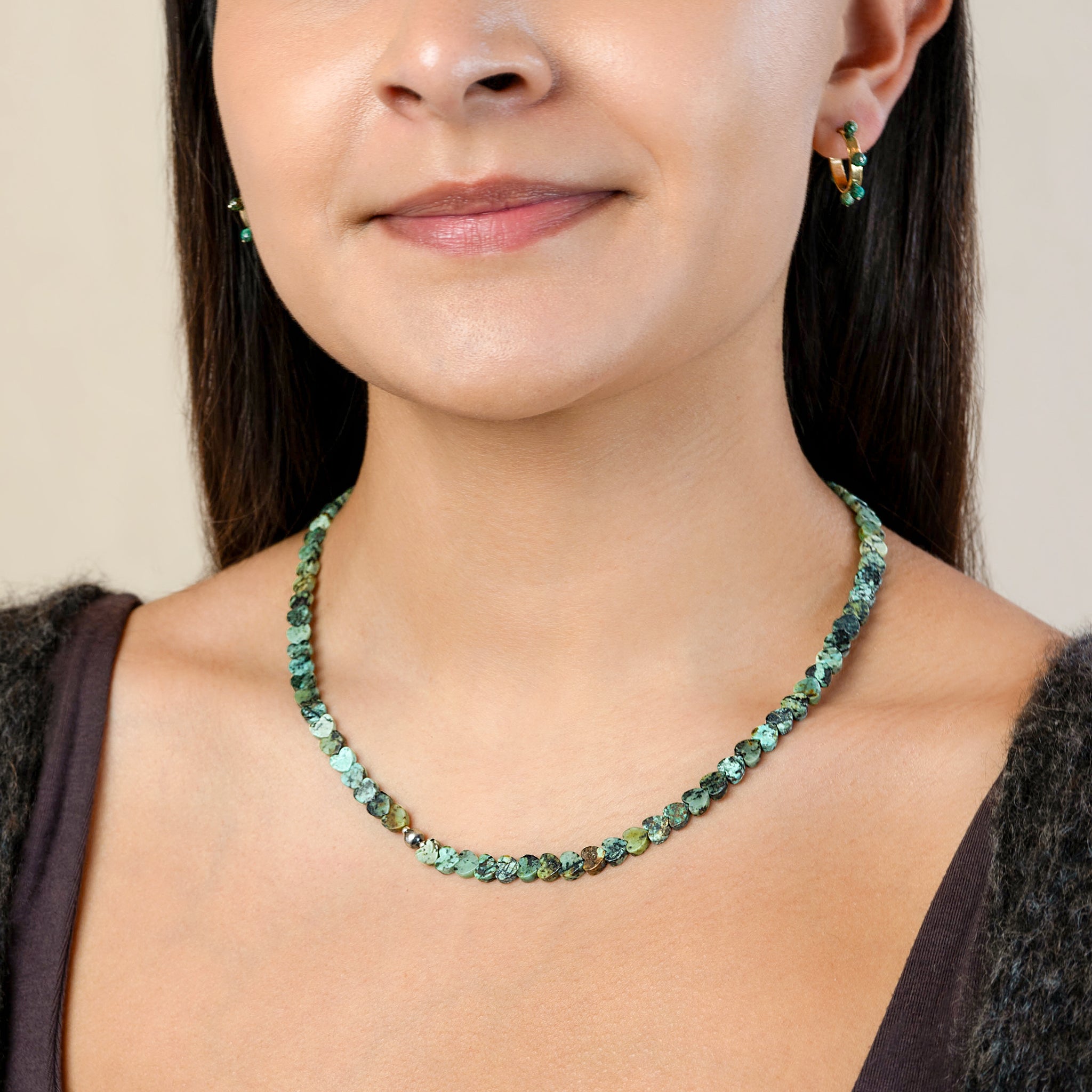 Stone Heart Necklace in Turquoise