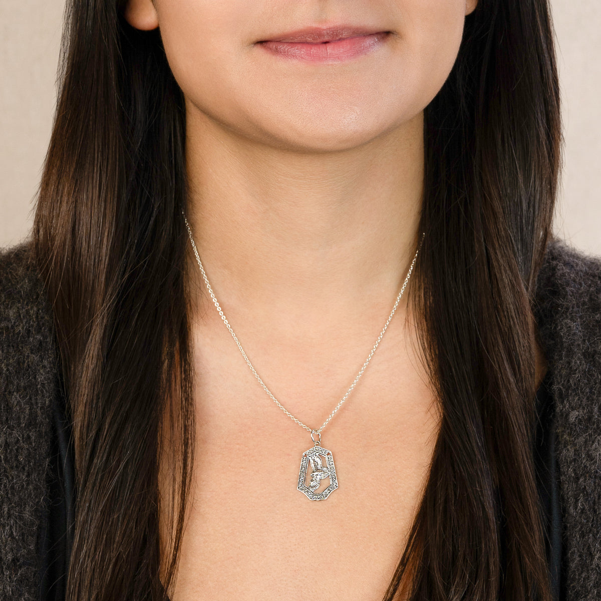 Hawk Nature Saint Necklace - Open Pendant