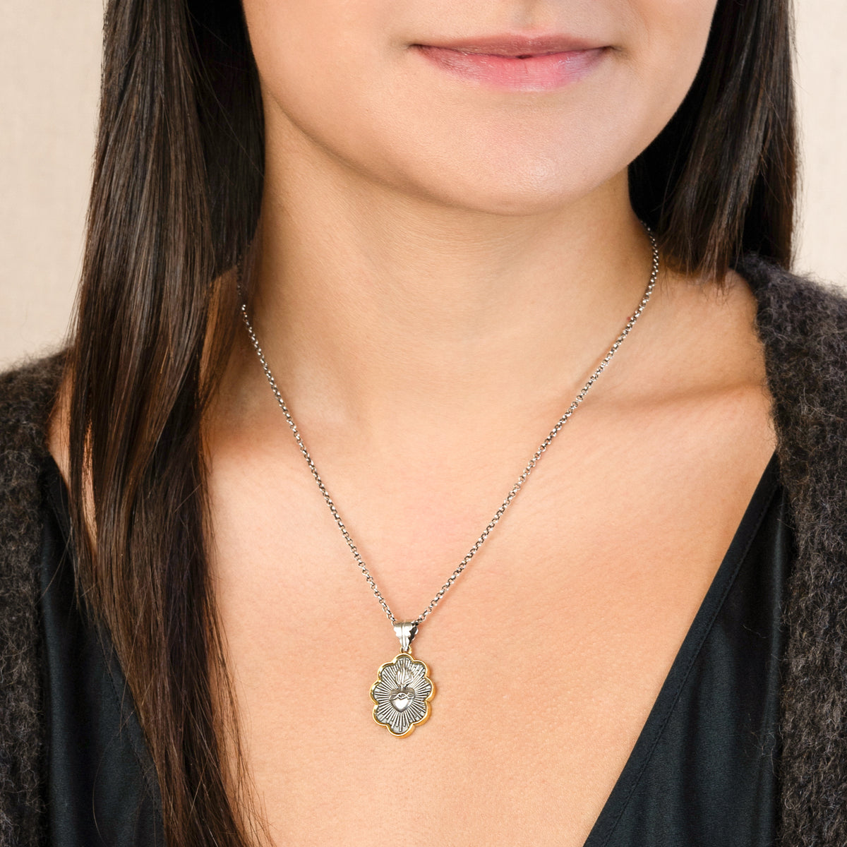 Scalloped Sacred Heart Necklace | Available to Ship October 30, 2026