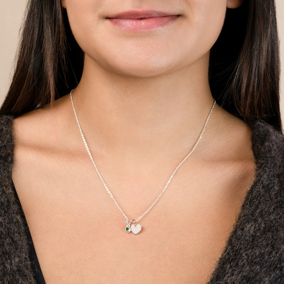 Loved Birthstone Charm Necklace - May/ Emerald | Available to Ship October 30, 2026