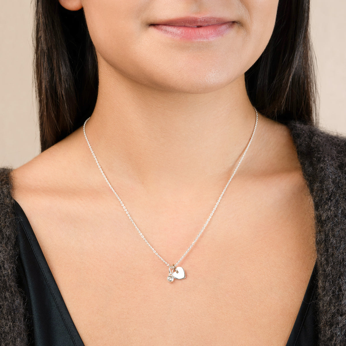 Loved Birthstone Charm Necklace - April/ Clear Quartz | Available to Ship October 30, 2026
