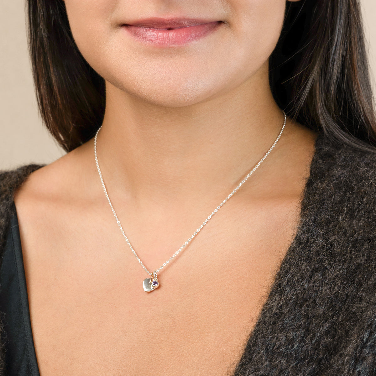 Loved Birthstone Charm Necklace - February/ Amethyst | Available to Ship October 30, 2026